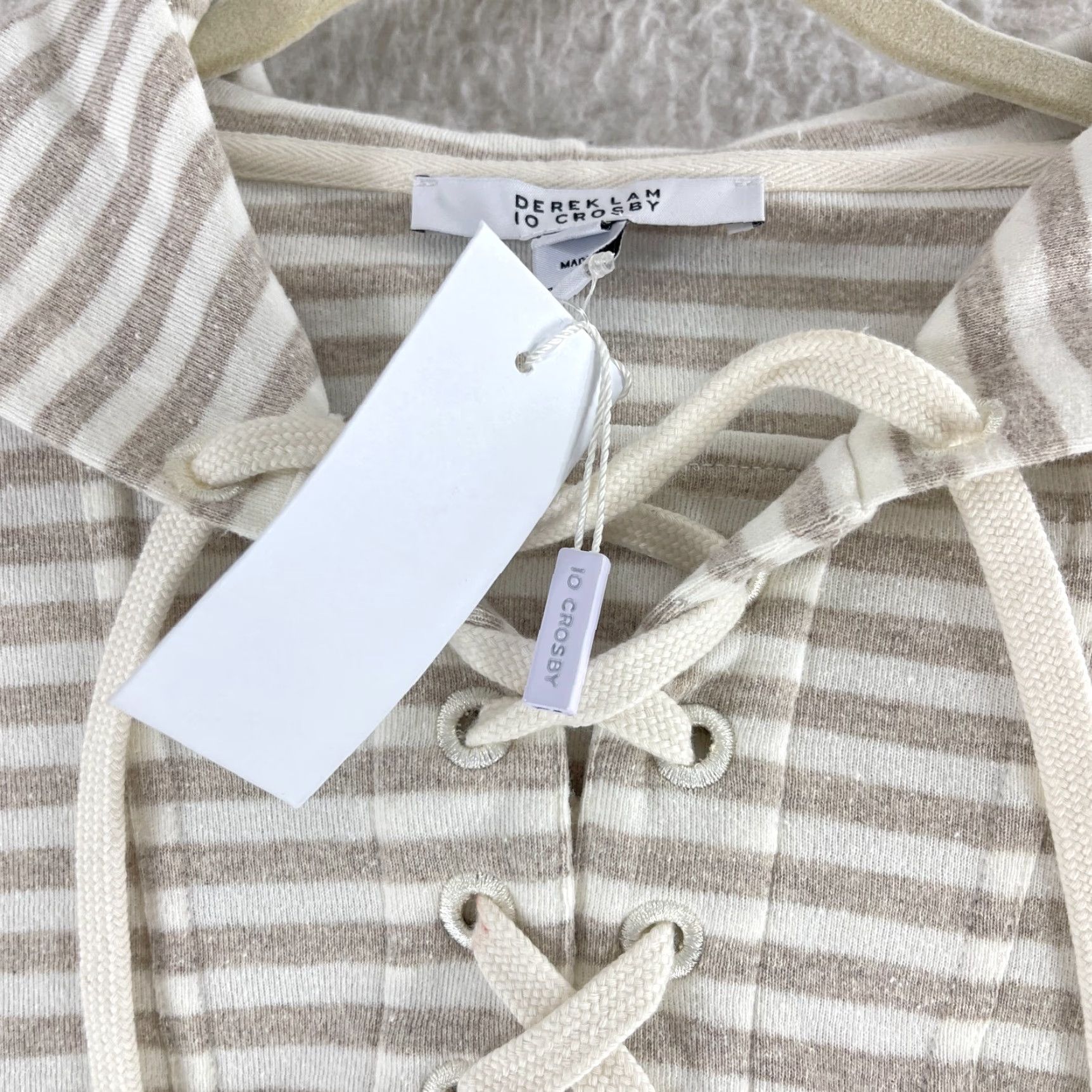 Vintage Derek Lam 10 Crosby Hoodie Sweater Womens Small Beige Georgie Tie Pullover Size S / US 4 / IT 40 - 7 Thumbnail