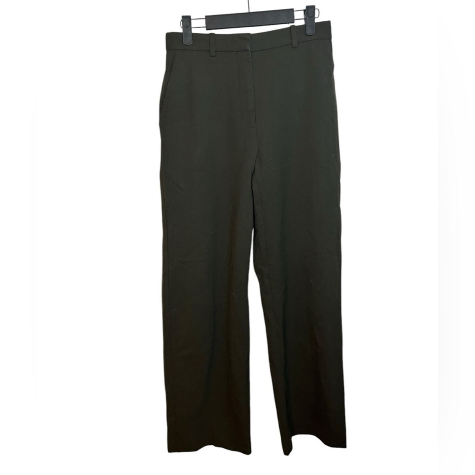 Aritzia Babaton Olive Green Wool HighWaisted WideLeg Trouser