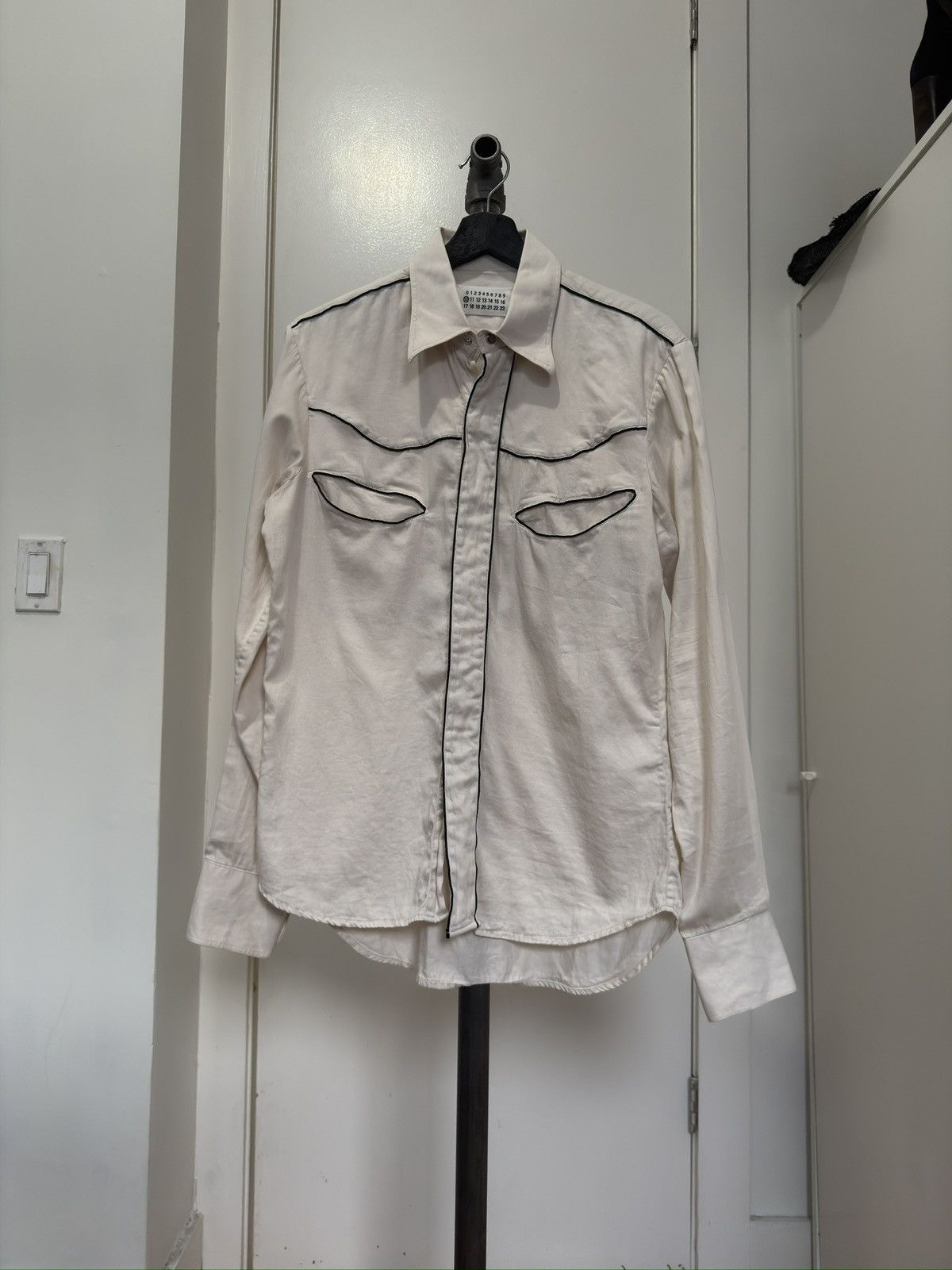 Maison Margiela SS05 Ivory Piped-Seam Western Shirt Size US M / EU 48-50 / 2 - 1 Thumbnail