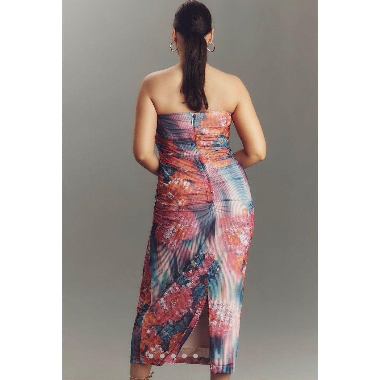 Anthropologie NWT Anthropologie Soleil Slim Strapless Ruched Mesh Dress Size XL / US 12-14 / IT 48-50 - 2 Thumbnail
