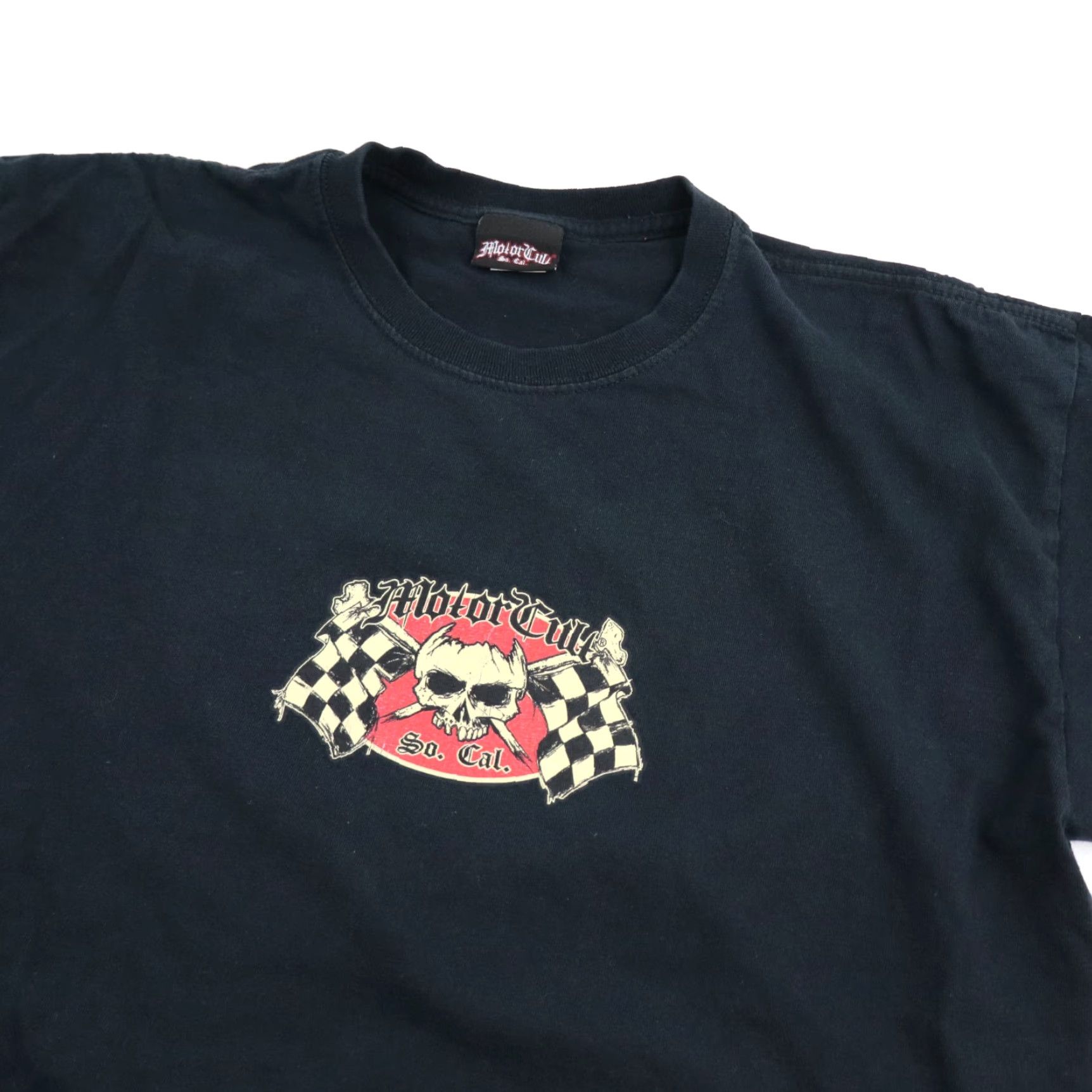 Vintage VINTAGE Motor Cult So Cal T Shirt Mens L Black Skull Crossbones Racing Flags USA Size US L / EU 52-54 / 3 - 5 Thumbnail