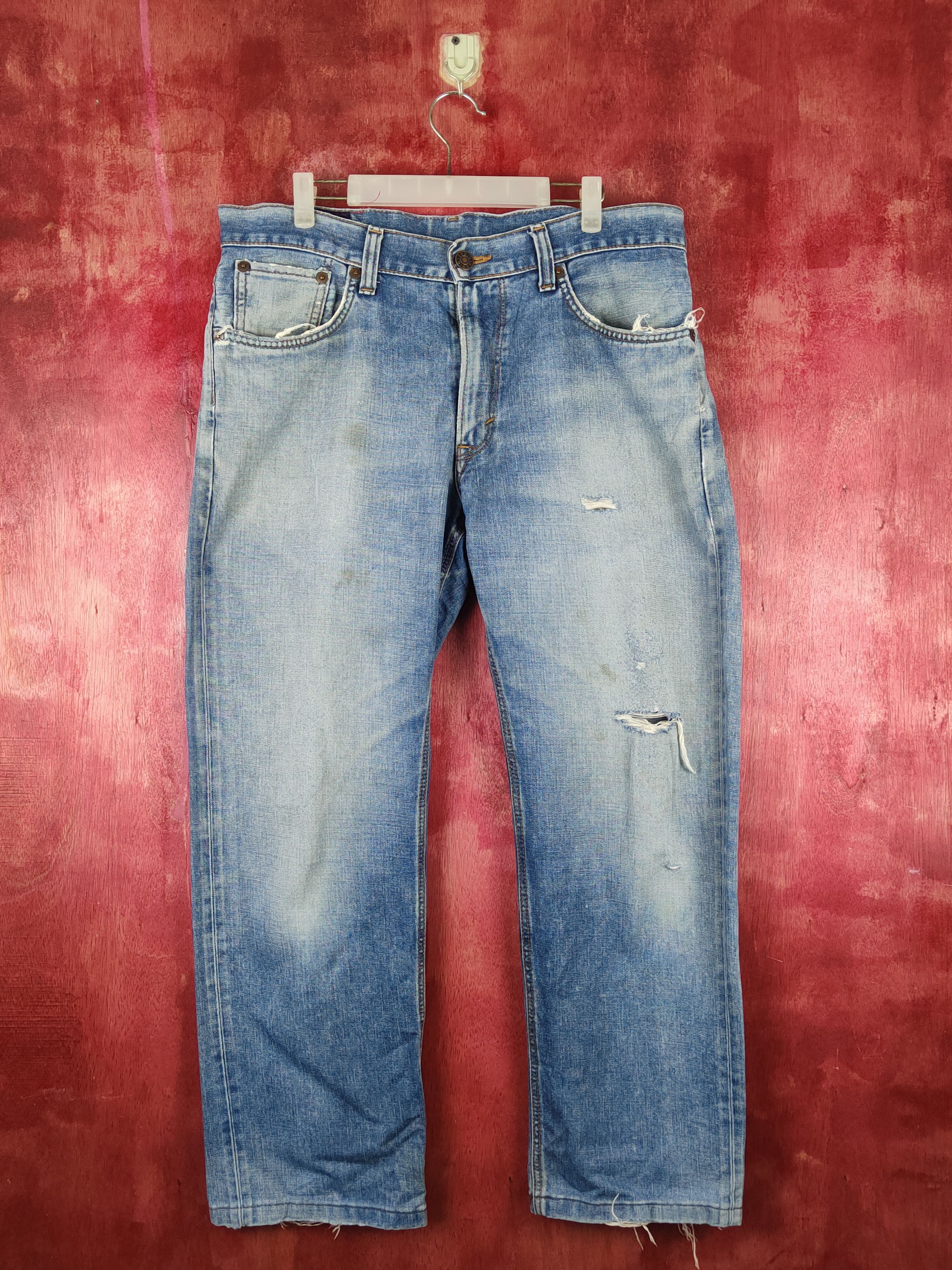 Edwin Edwin Blue Faded Distressed Ripped Jeans #S1662 Size US 36 / EU 52 - 1 Thumbnail
