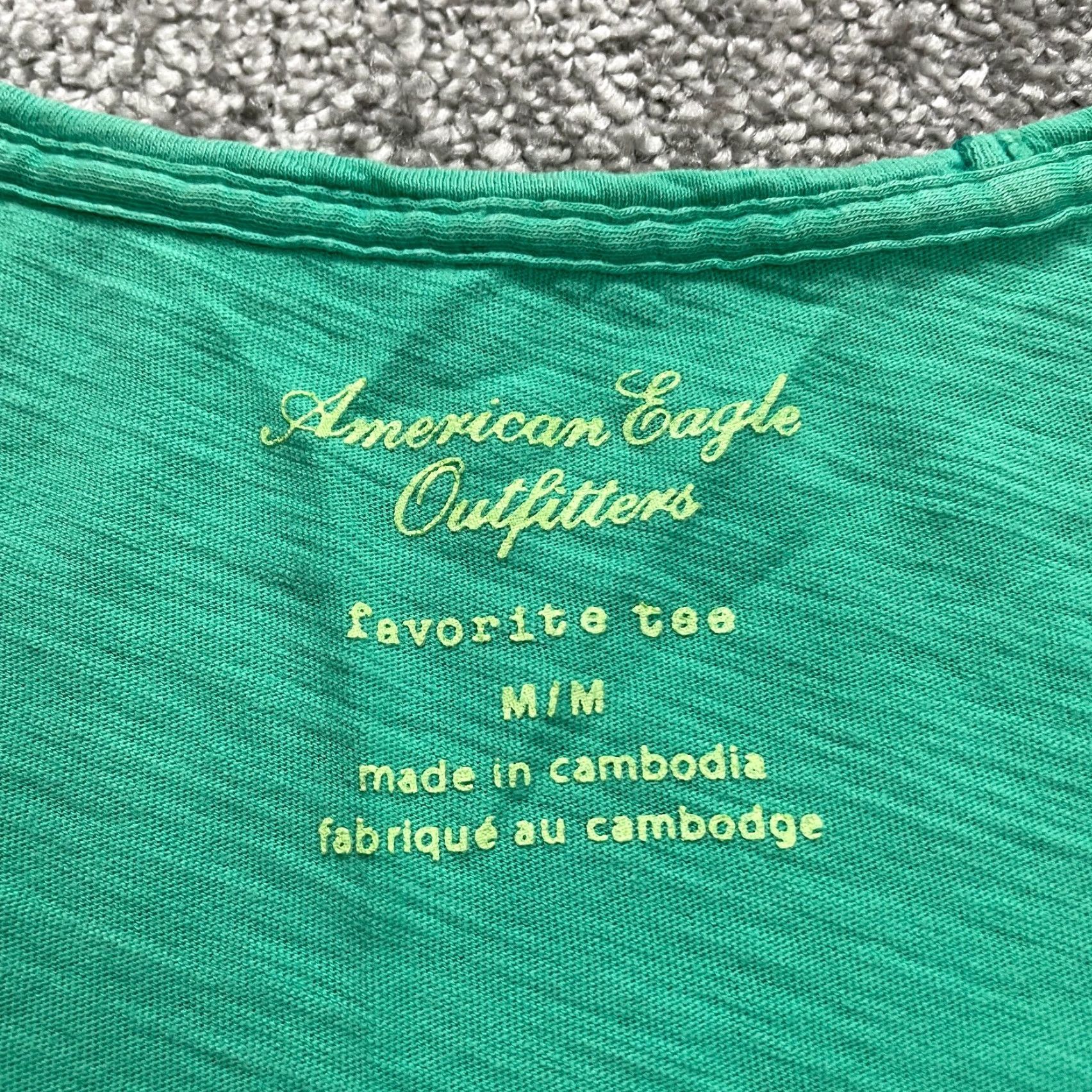 American Eagle Outfitters American Eagle Outfitters Shirt Womens M Green V-Neck Cotton Tee Size M / US 6-8 / IT 42-44 - 7 Thumbnail