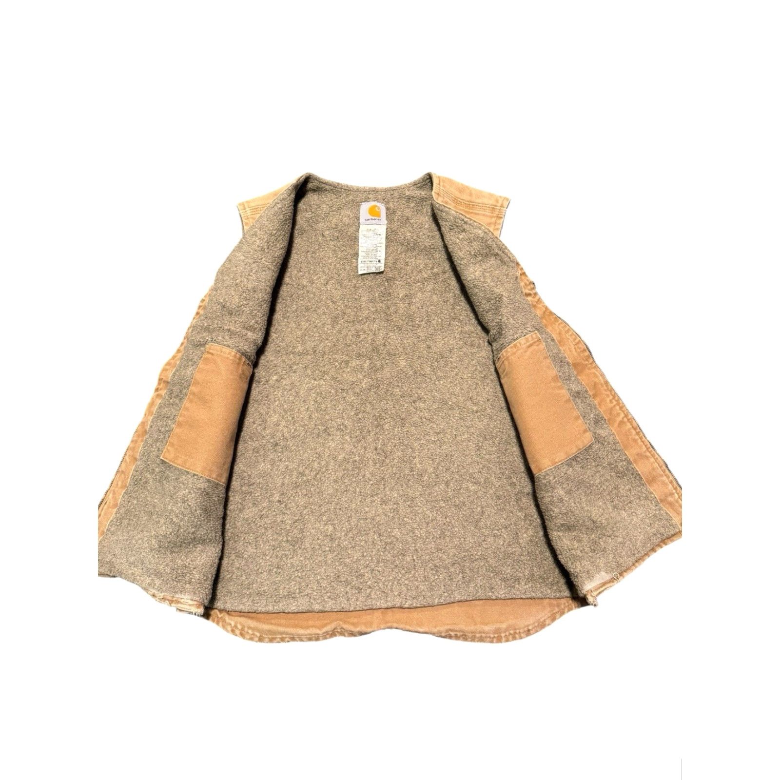 Carhartt VINTAGE Carhartt Vest Mens L Tall Camel Tan Zip Sherpa V26CML Canvas Distressed Canvas Distressed Size US M / EU 48-50 / 2 - 7 Thumbnail
