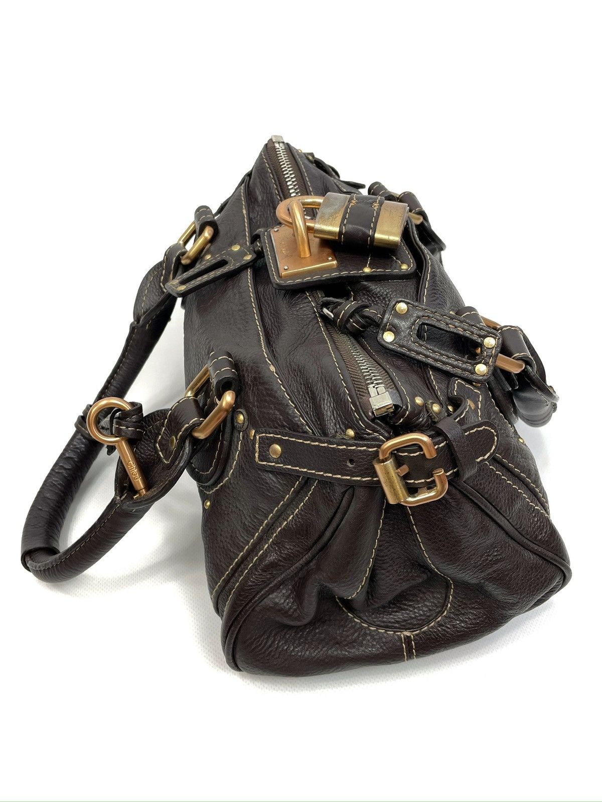 Chloe Chloé Paddington Medium Satchel Bag – Dark Brown Chocolate Size ONE SIZE - 8 Thumbnail