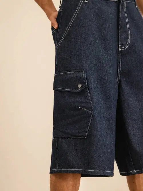Japanese Brand × Vintage Vintage jeans jorts Y2K RETRO shorts Size US 34 / EU 50 - 2 Thumbnail