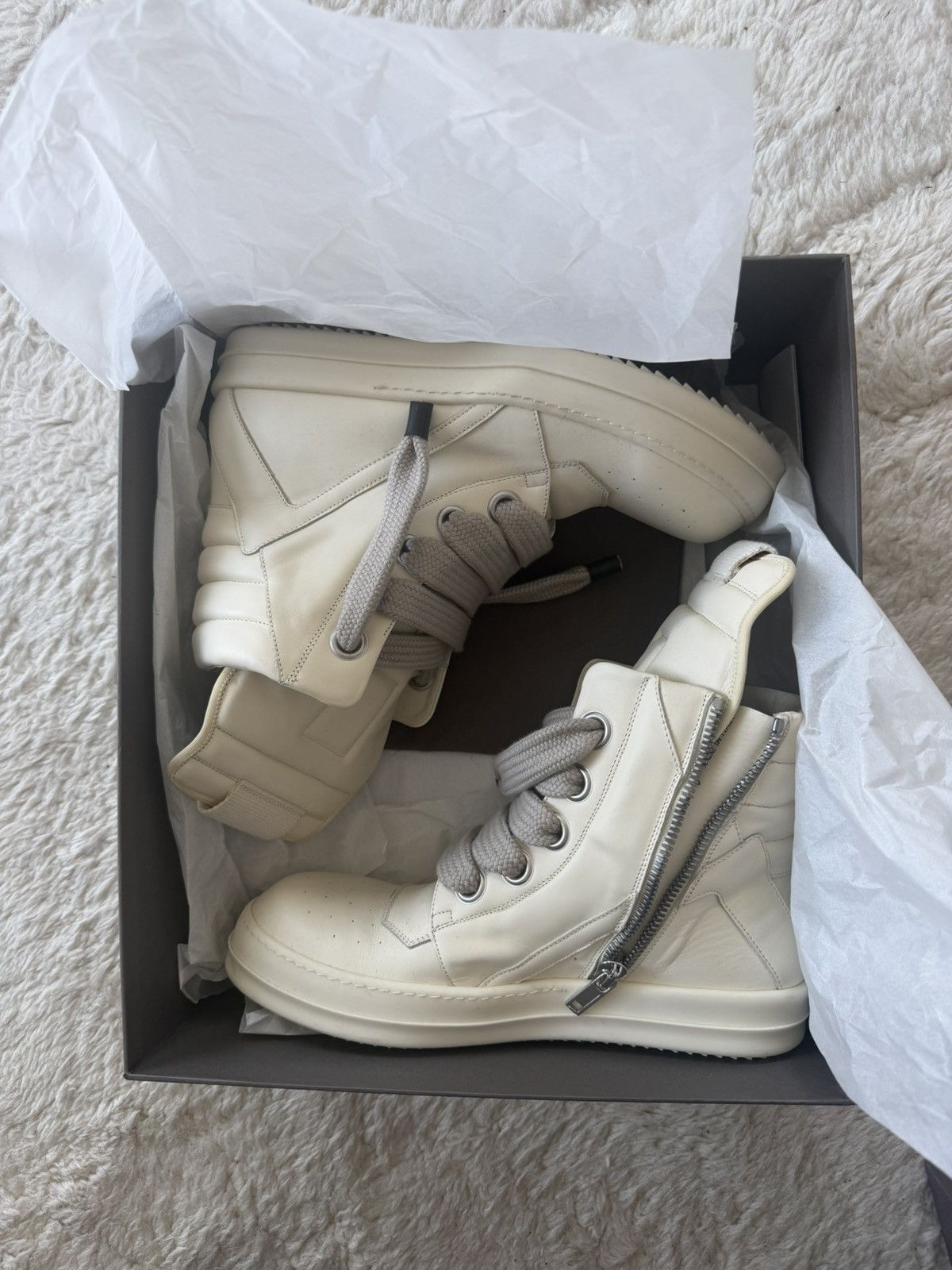 Rick Owens Milk Geobasket Size US 11 / EU 44 - 7 Thumbnail