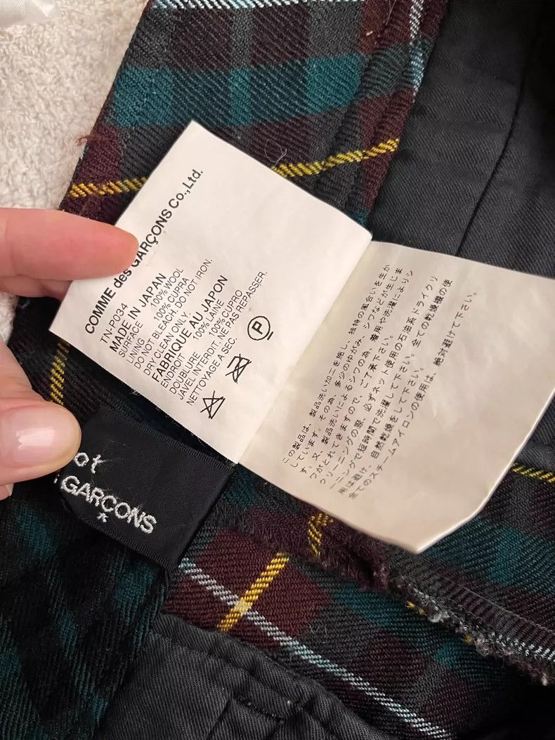 Comme des Garcons Comme Des Garcons size S Dark green checked wool wide-leg Size 24" / US 00 / IT 34 - 5 Thumbnail