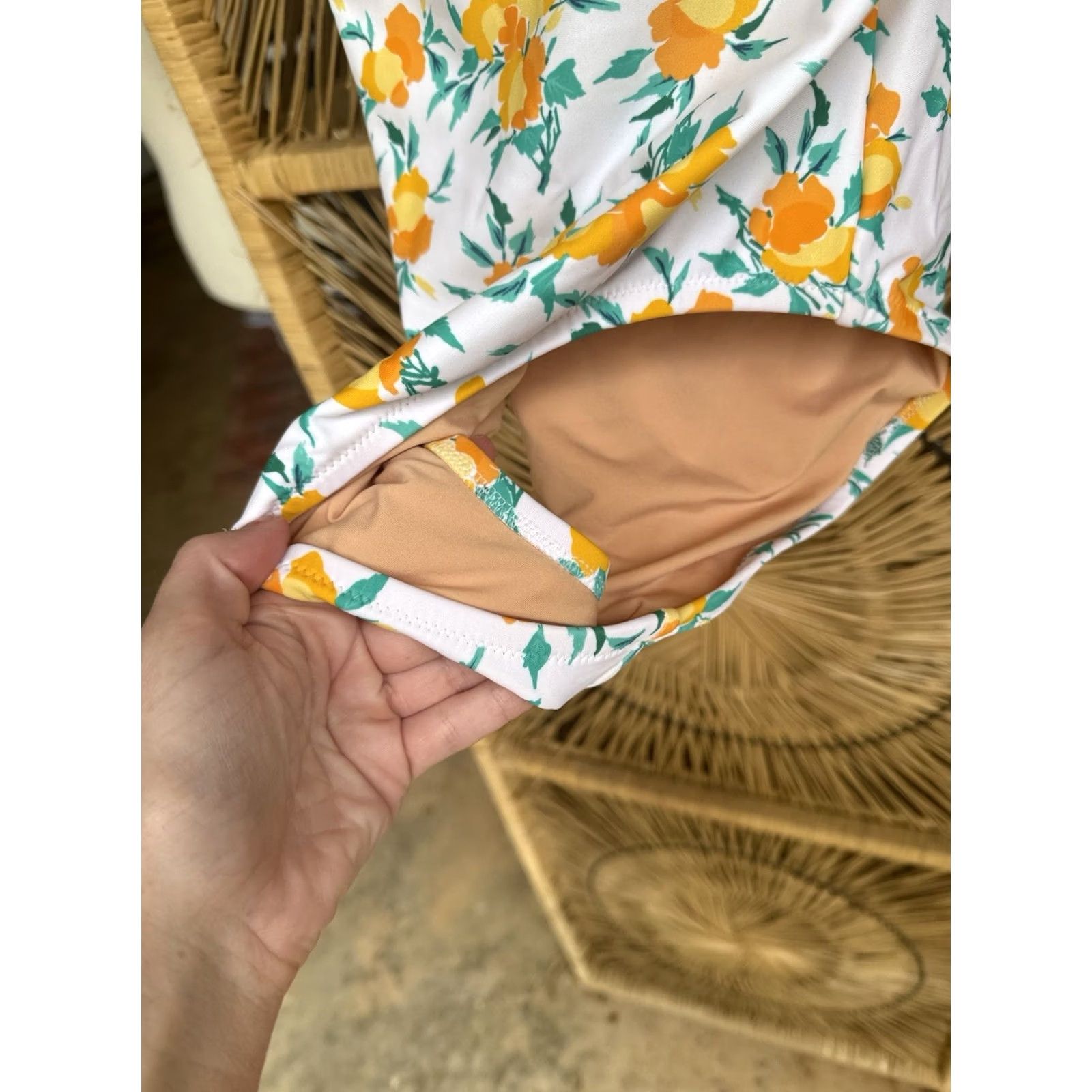 J.Crew J. Crew Factory One Piece Swimsuit Floral Smocked Yellow M Women Medium Size ONE SIZE - 5 Thumbnail