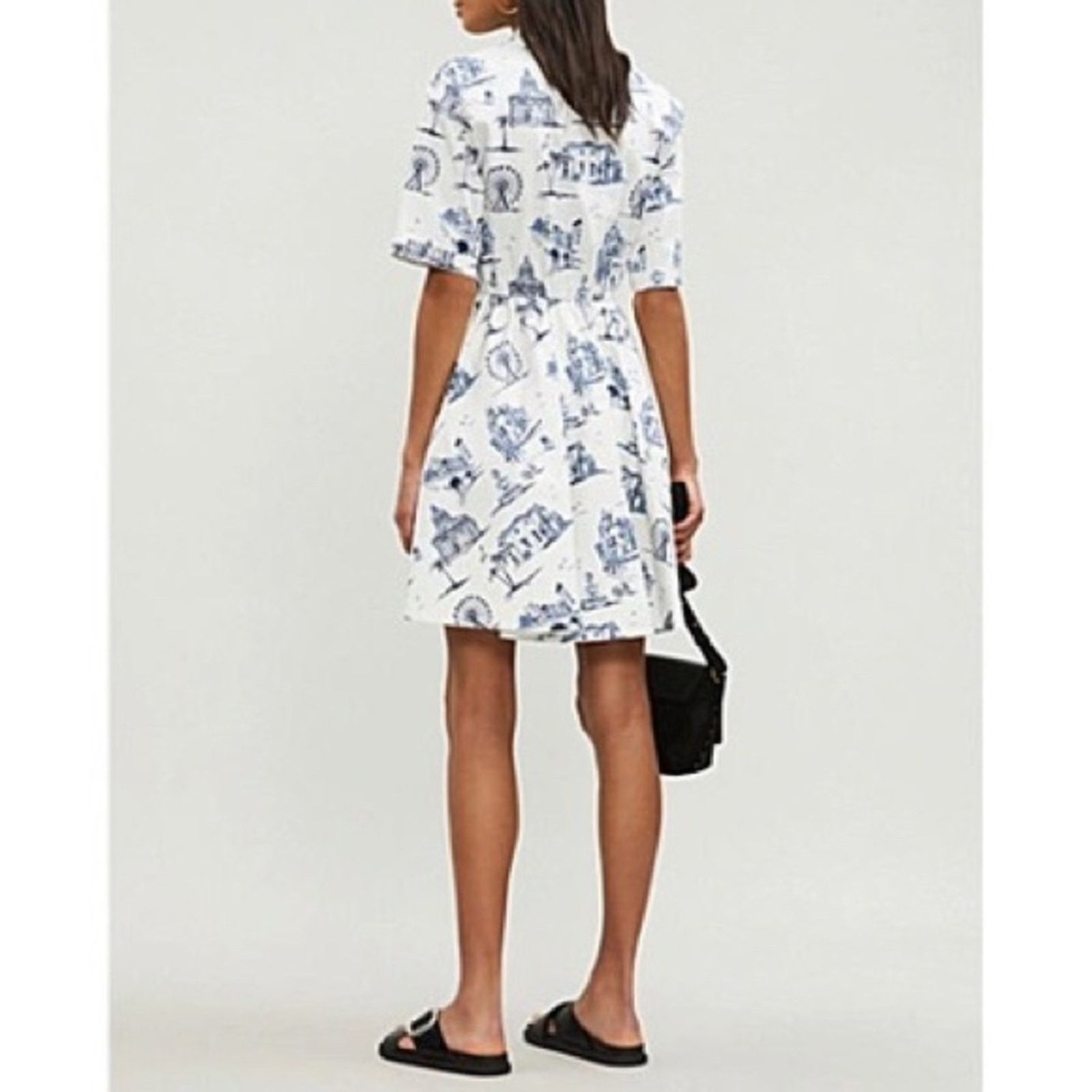 Maje Maje Rapomi white shirt dress paris short sleeve 3 medium Size M / US 6-8 / IT 42-44 - 6 Thumbnail