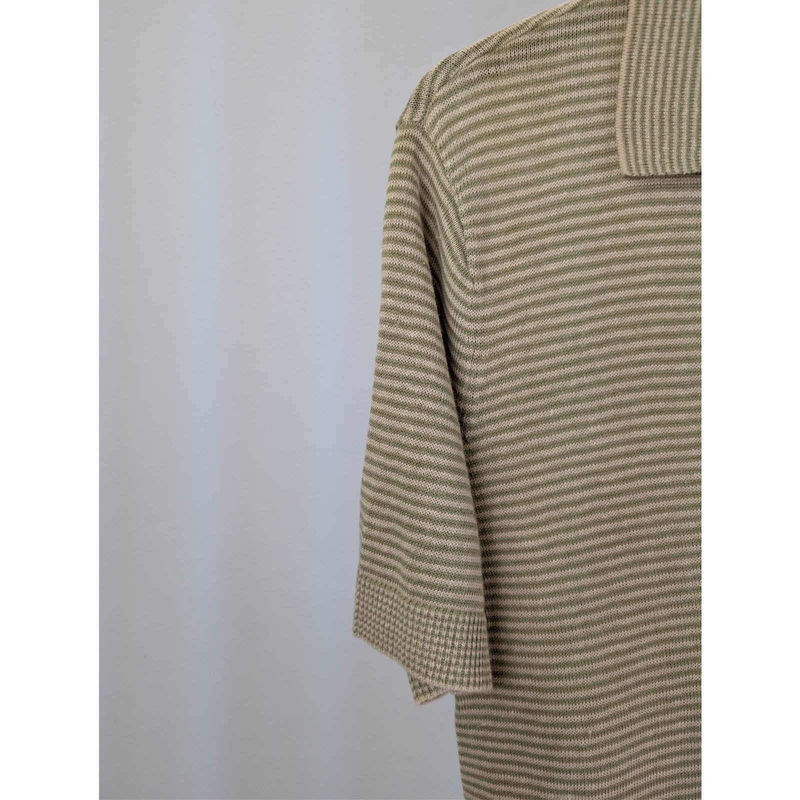 Todd Snyder o1rshd1 CC20 Relaxed Linen Stripe Montauk Polo Shirt Beige Size US S / EU 44-46 / 1 - 6 Thumbnail