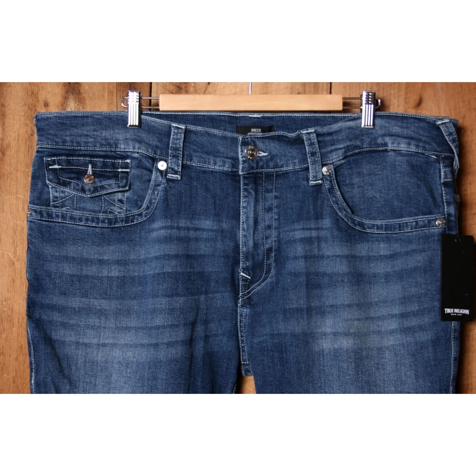 True Religion TRUE RELIGION Rocco Flap Pocket Relaxed Skinny Stretch Denim Blue Jeans Sz 42 Mens Jeans Size US 42 / EU 58 - 2 Thumbnail