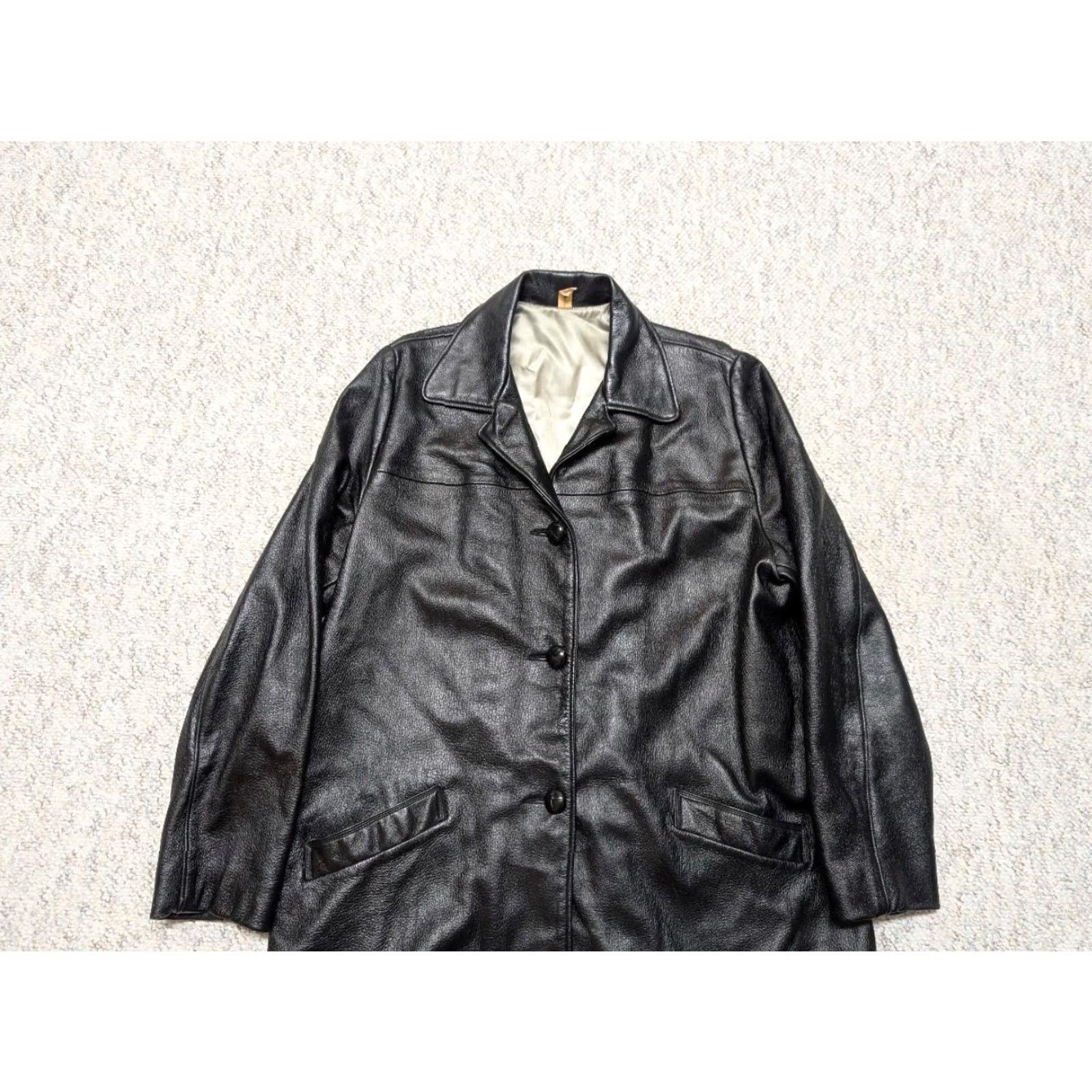 Vintage VINTAGE Deerskin Leather Coat L Black Deerskin Coat Unisex Adults 44 Mens L Western Cowboy 1960s Vintage Size US L / EU 52-54 / 3 - 8 Thumbnail