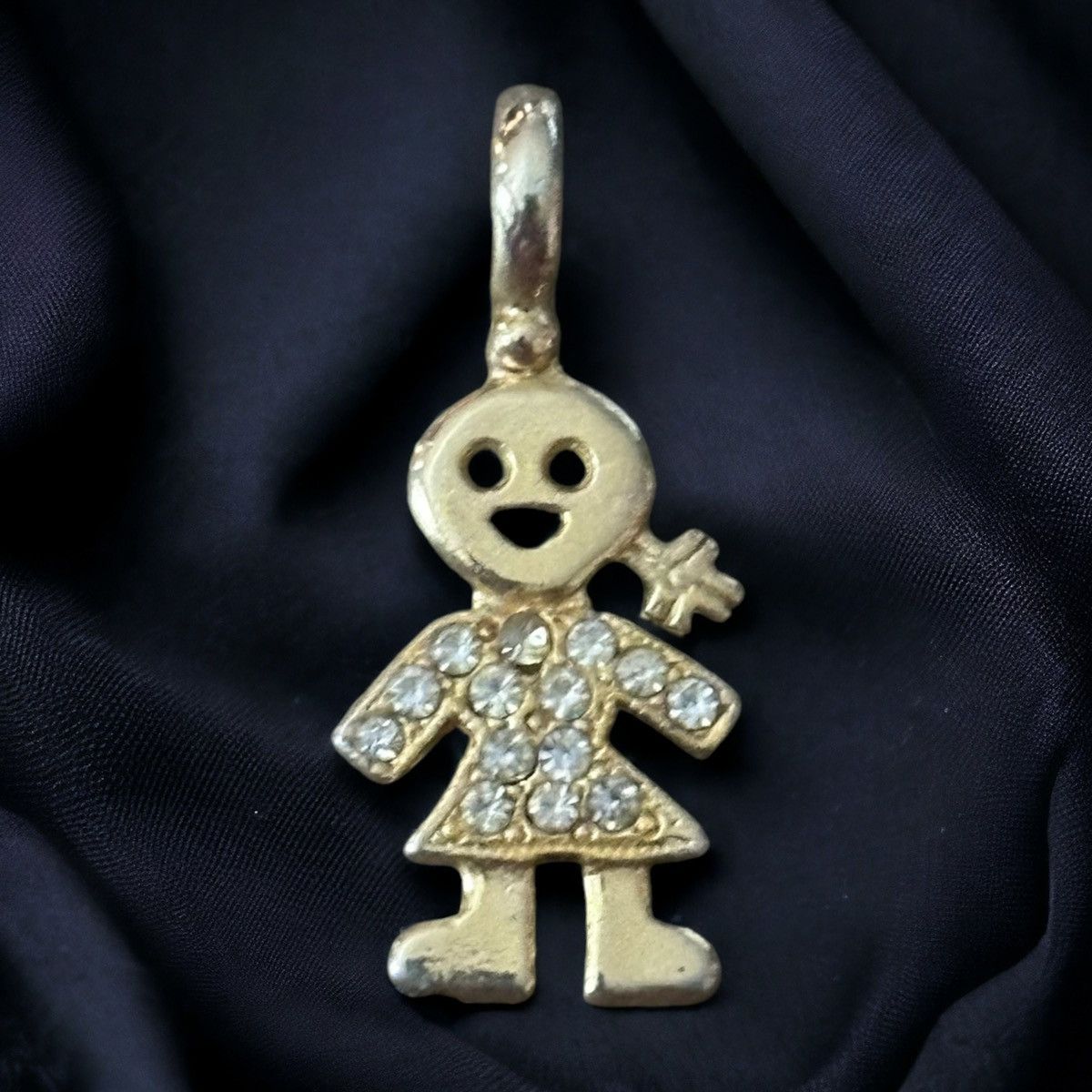 Other Gold tone April birthstone little girl charm/pendant Size ONE SIZE - 1 Thumbnail