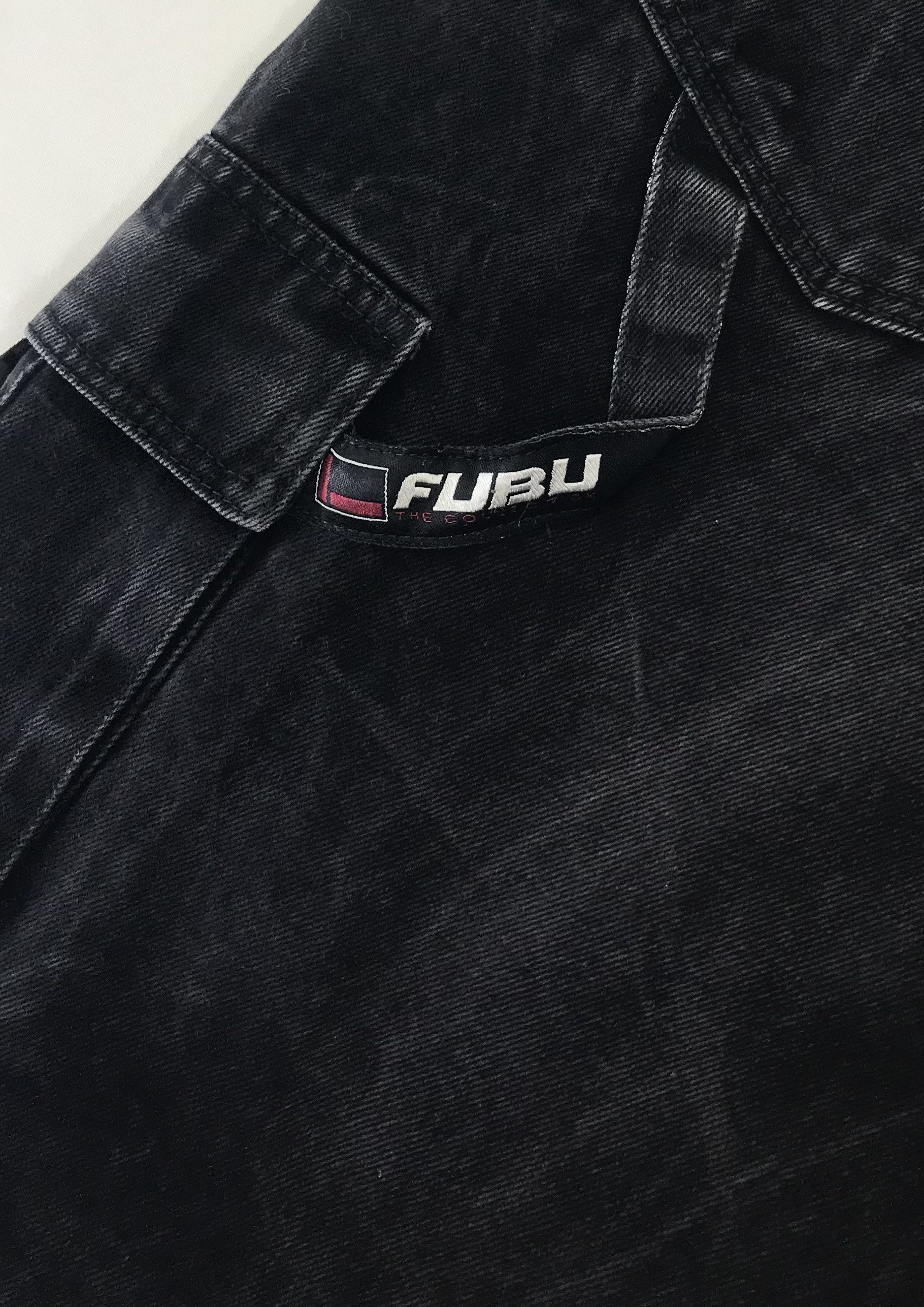 Fubu Vintage Fubu Faded Black Cargo Baggy Jeans Crazy Wide Denim Size US 38 / EU 54 - 15 Thumbnail