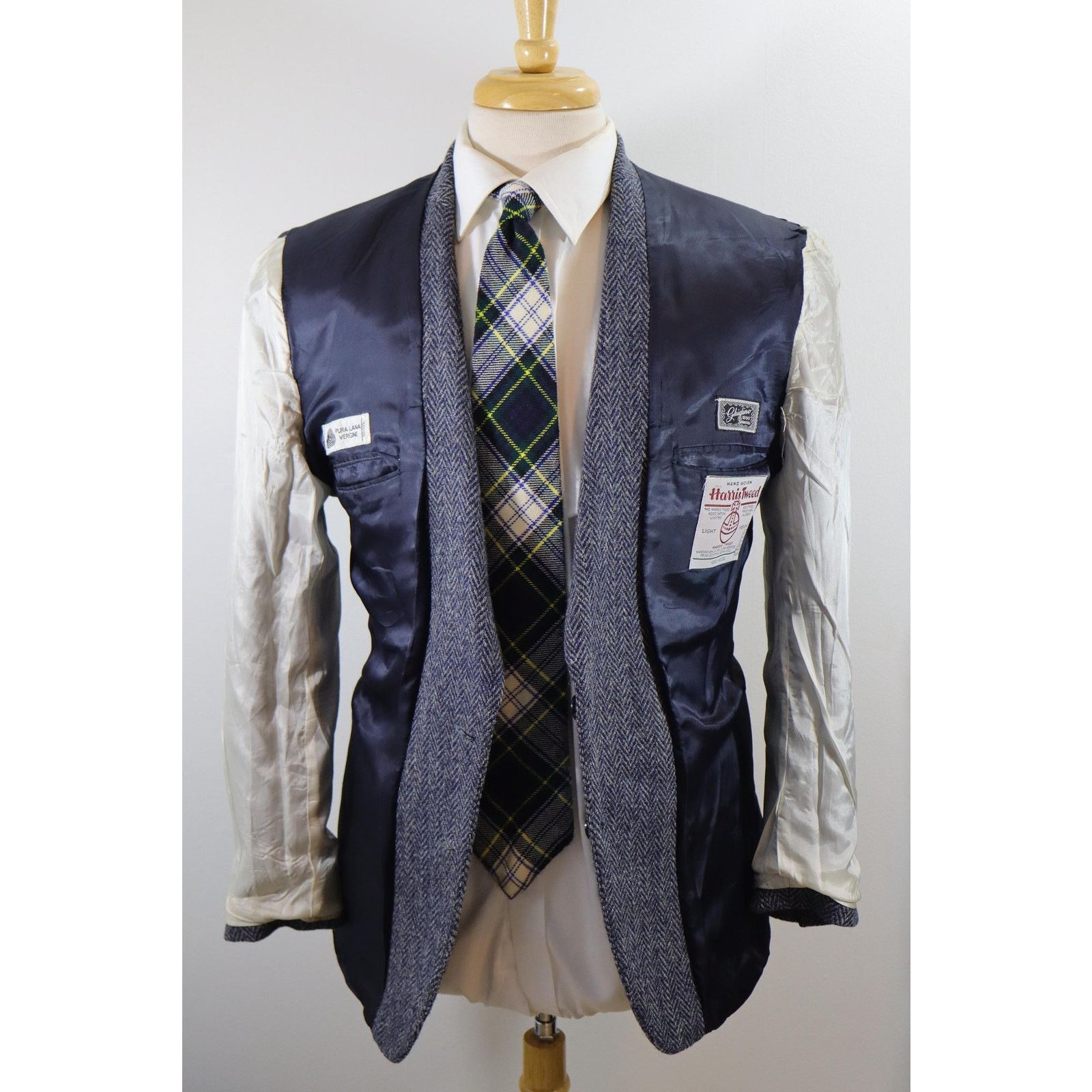 Harris Tweed 38R Vintage 1970s Ghiglino Genova 1893 Harris Tweed Blazer Size 38R - 4 Thumbnail