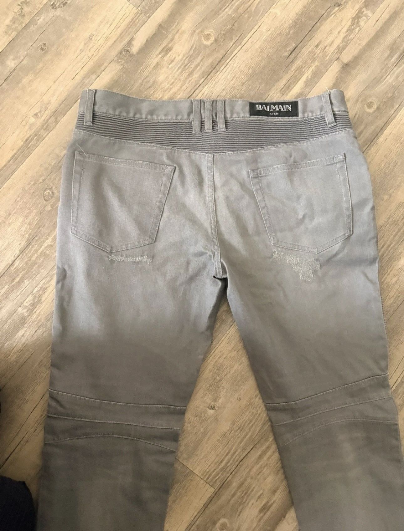 Balmain Balmain Grey Biker Denim Jeans Size US 36 / EU 52 - 5 Thumbnail