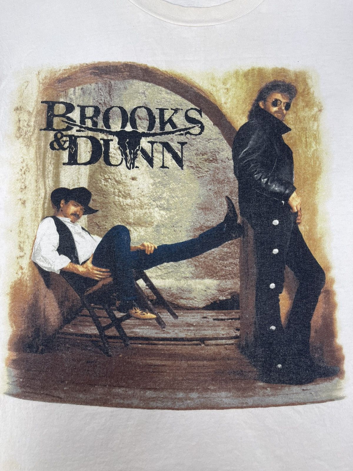 Band Tees × Vintage 90s Vintage Brooks and Dunn ‘waitin on sundown’ tee Size US L / EU 52-54 / 3 - 3 Thumbnail