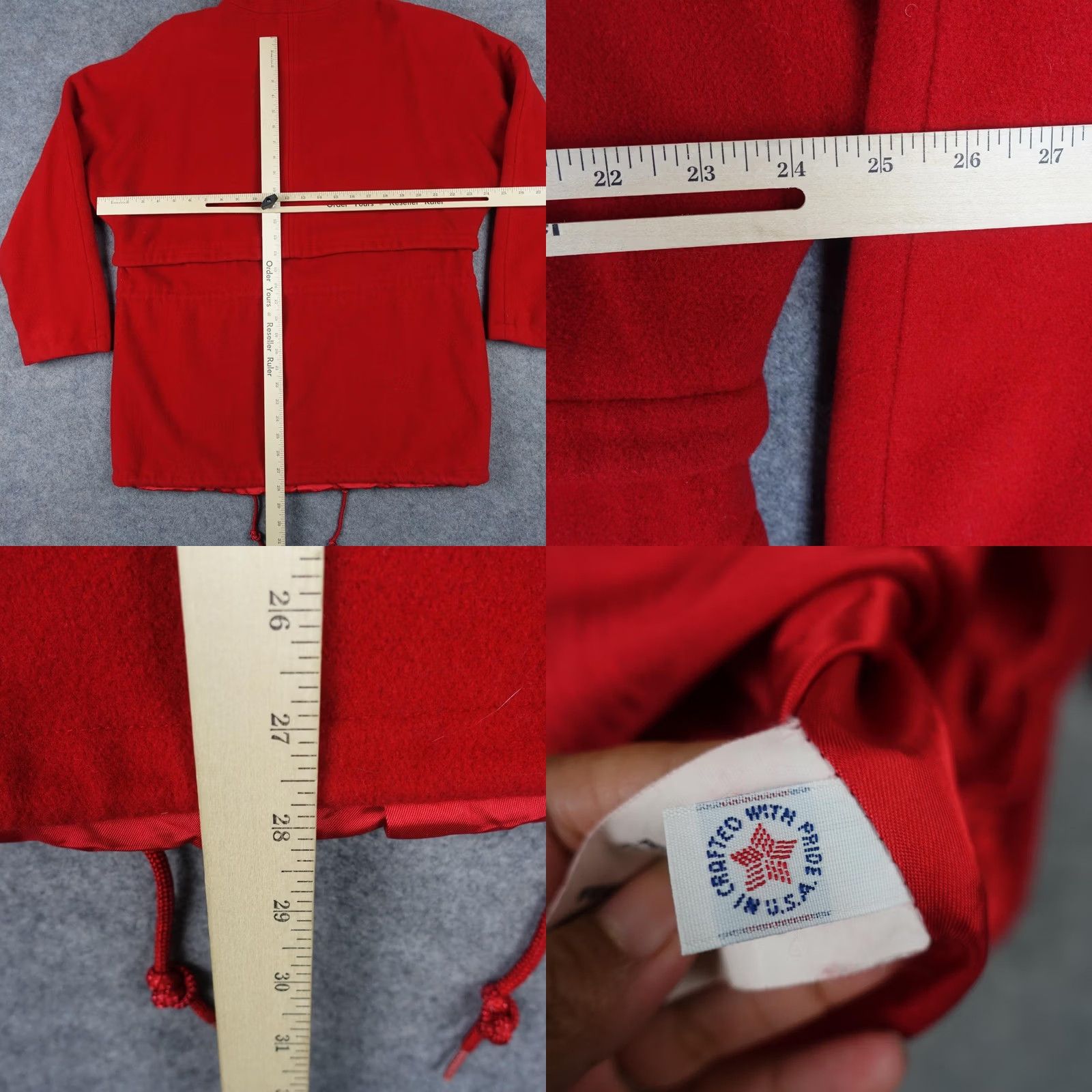 Mackintosh VINTAGE Mackintosh Coat Womens 12 Red Wool Blend Parka Zip Pockets USA Made VTG Size XL / US 12-14 / IT 48-50 - 8 Thumbnail