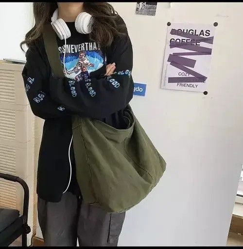 Japanese Brand × Unowned Bag Shoulder Bag Large Canvas Crossbody y2k military Size ONE SIZE - 4 Thumbnail