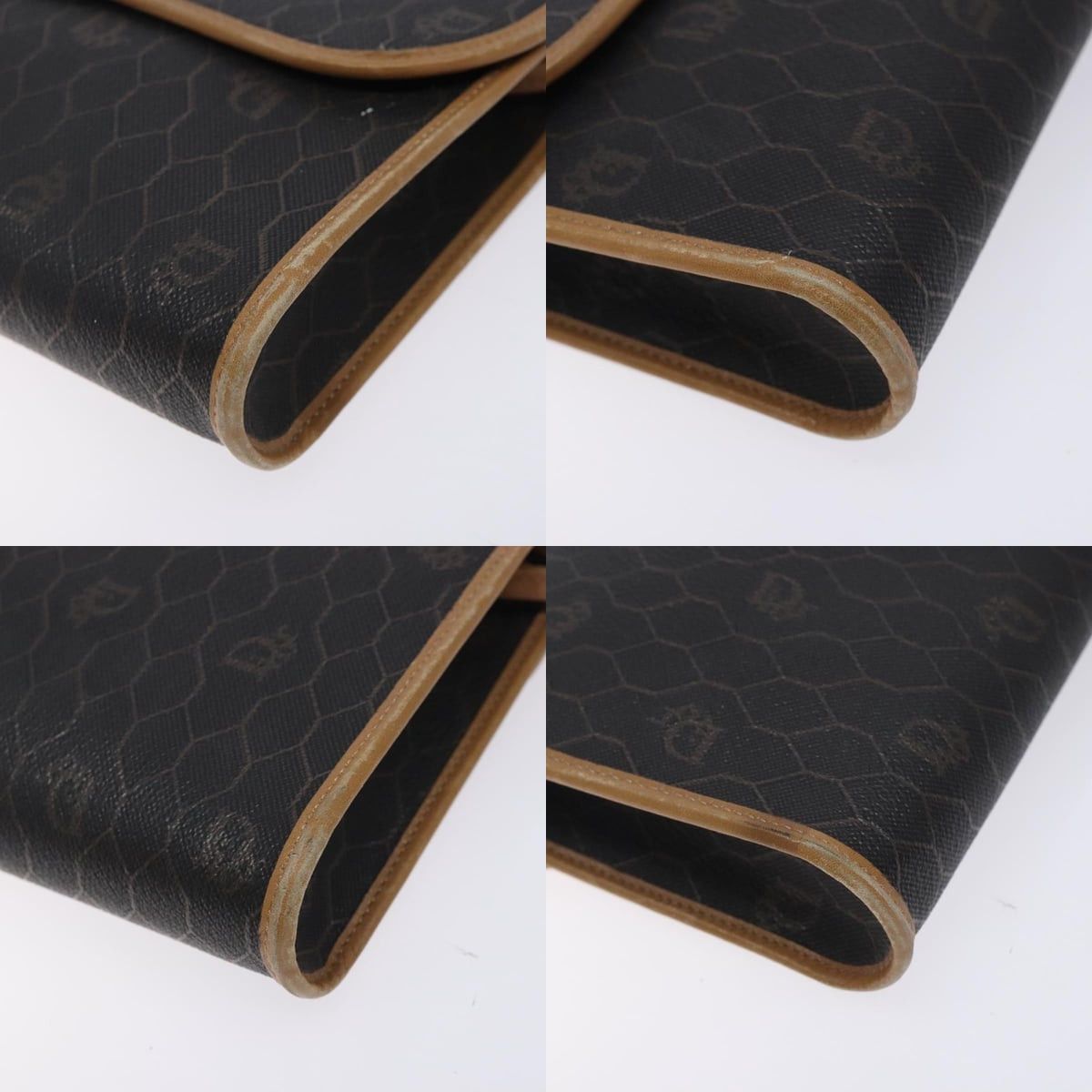 Dior DIOR Honeycomb Canvas Shoulder Bag Pvc Black Gold Size ONE SIZE - 10 Thumbnail