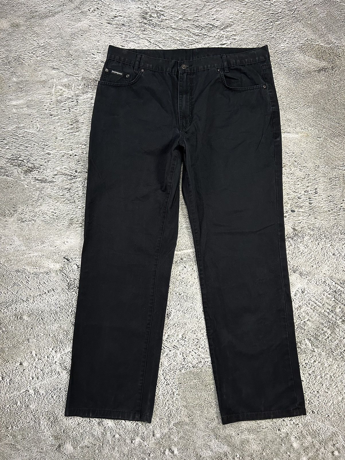 Yves Saint Laurent Yves Saint Laurent vintage black YSL logo chino pants Size US 38 / EU 54 - 4 Thumbnail