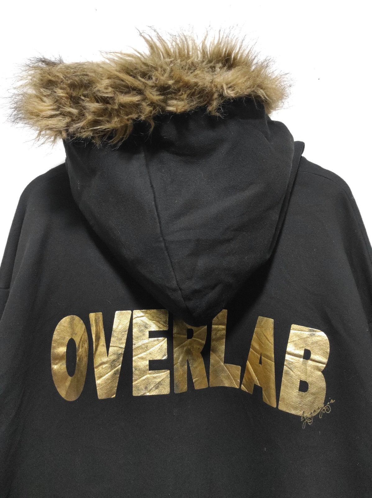 Japanese Brand Overlab skull double zip fur hoodie LGB style Size US XL / EU 56 / 4 - 15 Thumbnail