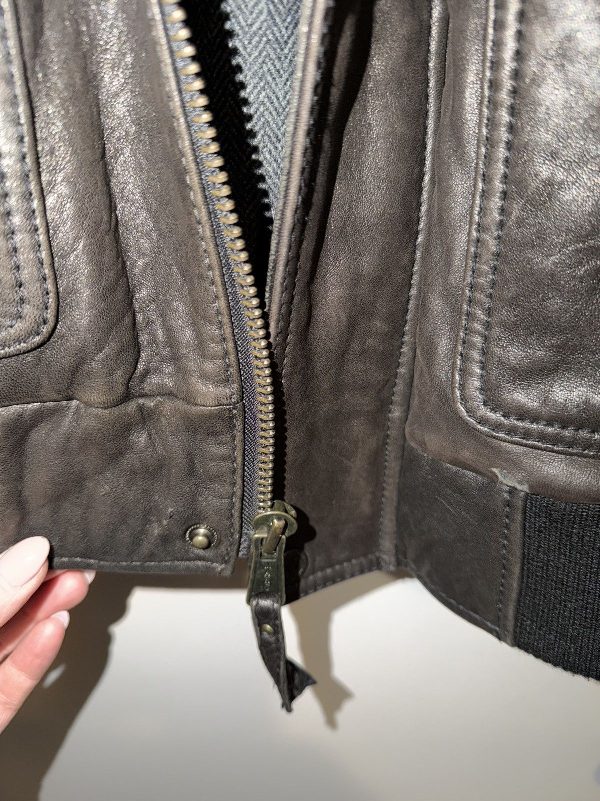 Andrew Marc Andrew Marc Brown Leather Bomber Jacket Removable Collar XL Size US XL / EU 56 / 4 - 8 Thumbnail