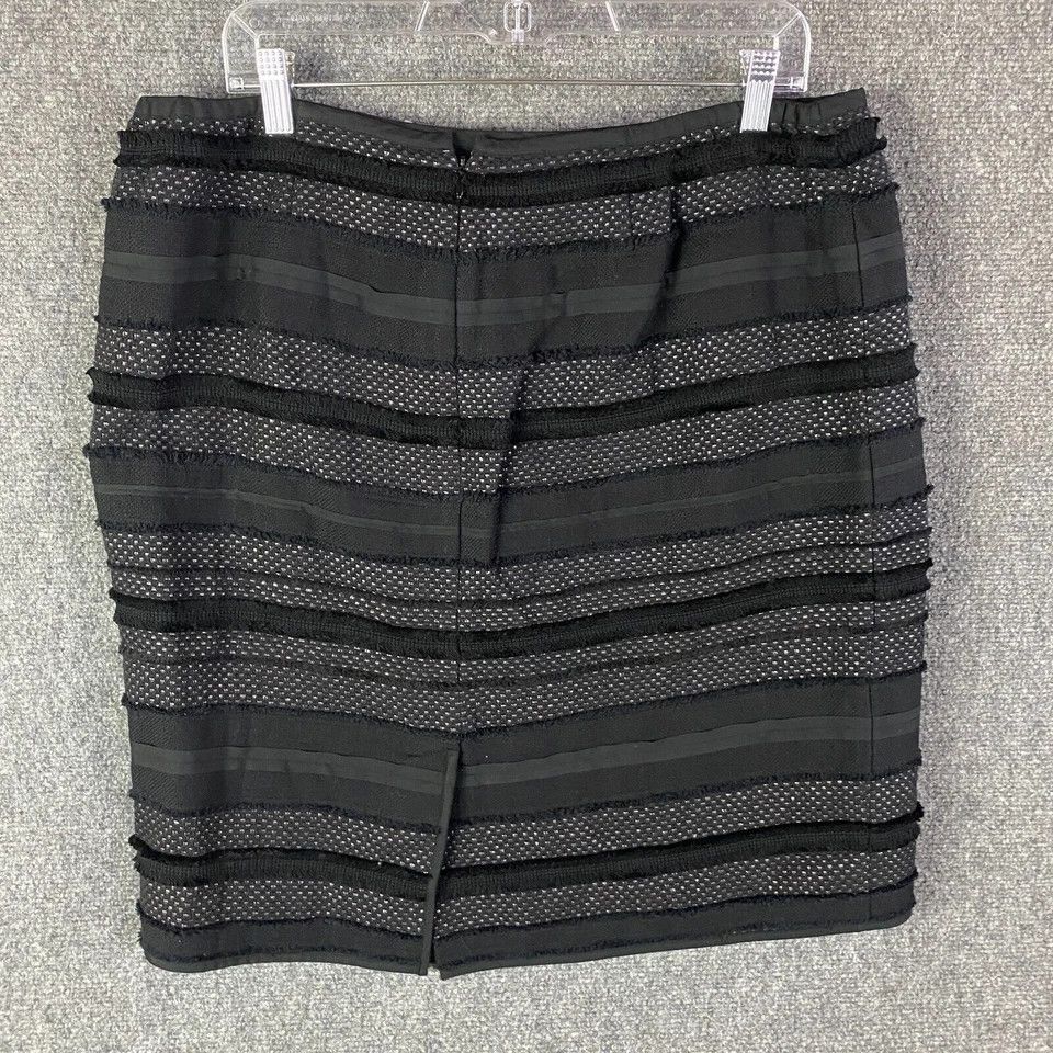 Talbots Talbots Skirt Women's Size 14WP Petite Striped Black Cotton Size 36" / US 14 / IT 50 - 4 Thumbnail