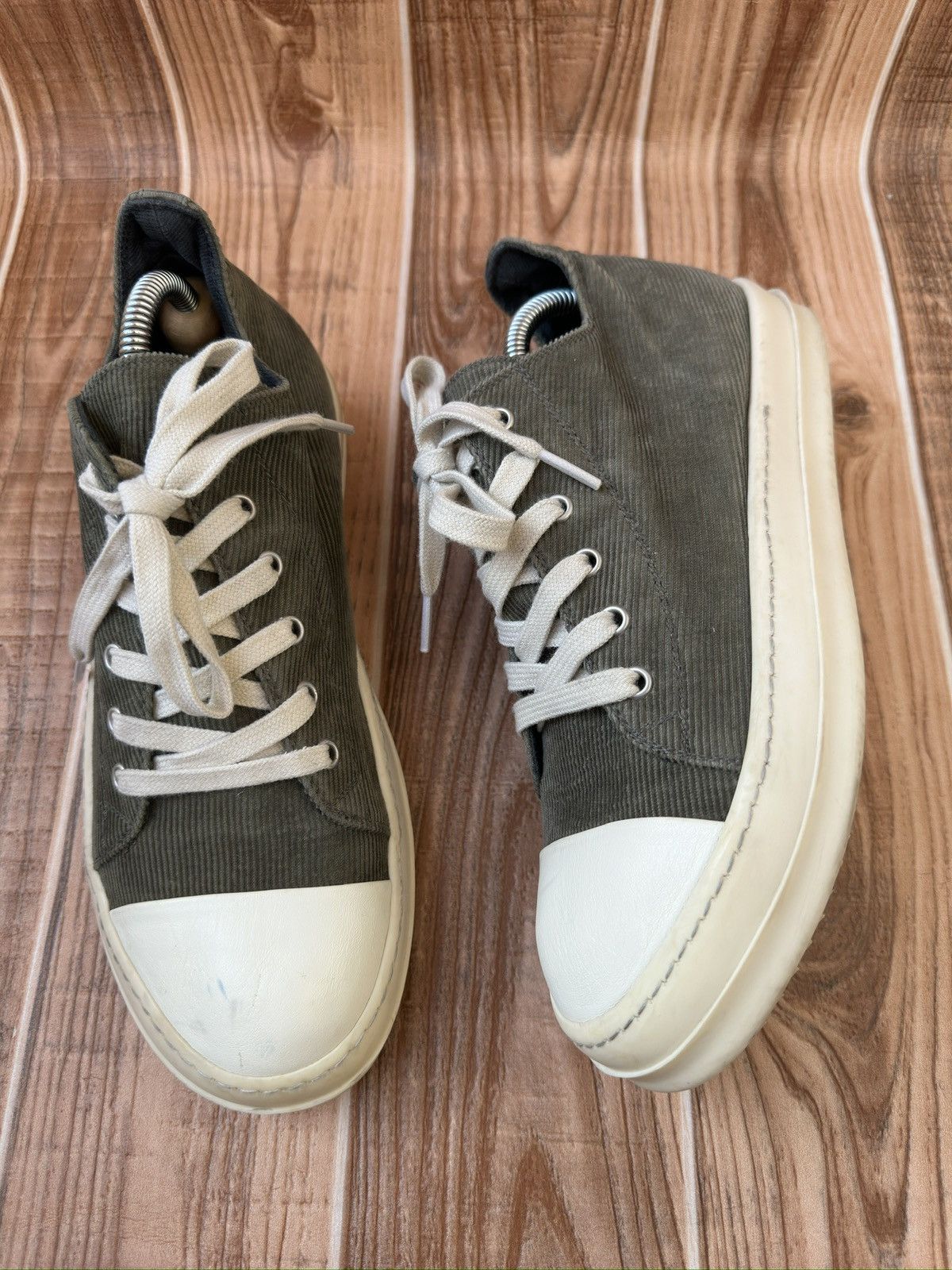 Rick Owens Rick Owens ‘DRKSHDW’ Army Dust Green Lowtops Size US 7.5 / EU 40-41 - 10 Thumbnail