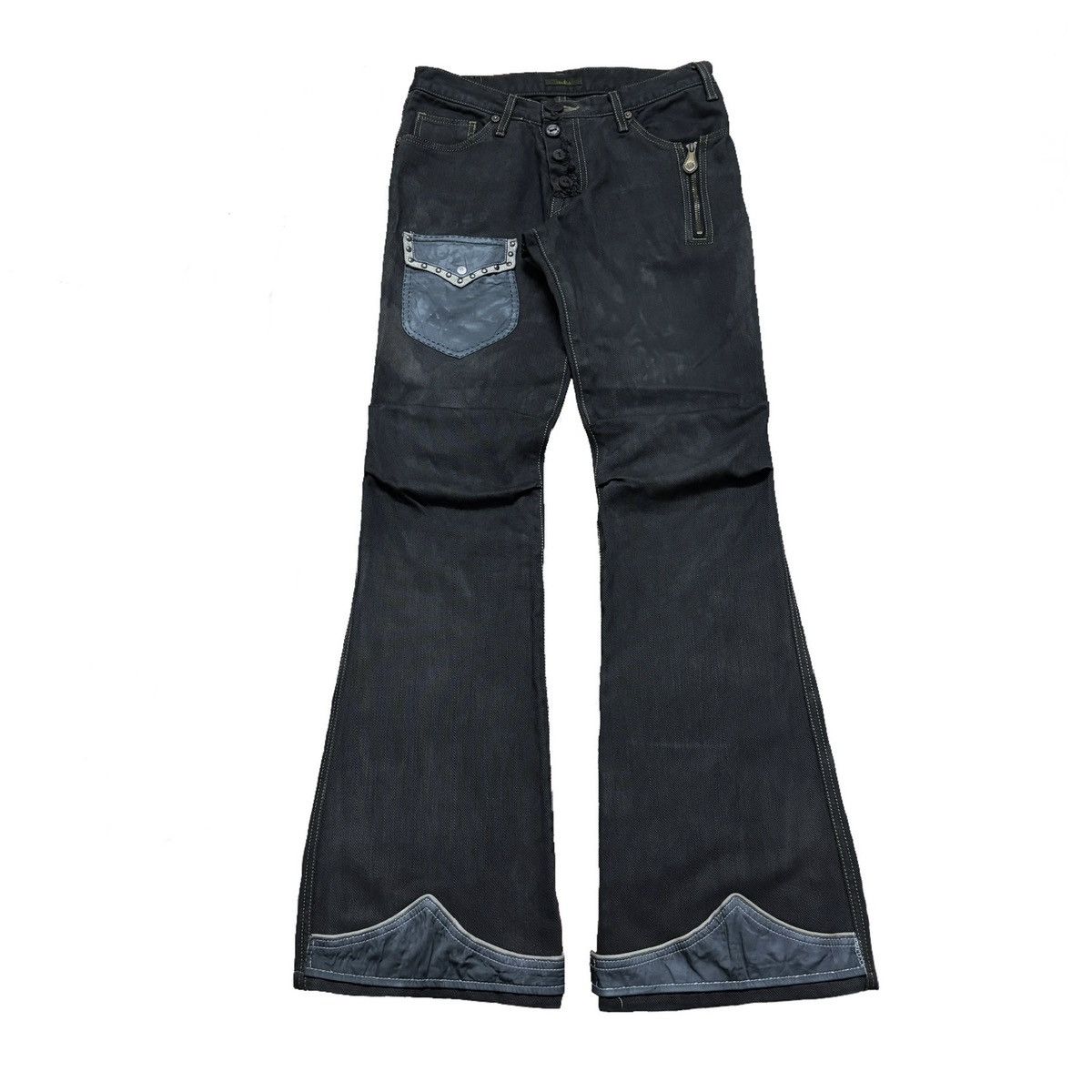 Obelisk Obelisk 00s Marquis Leather Panel Denim | Grailed