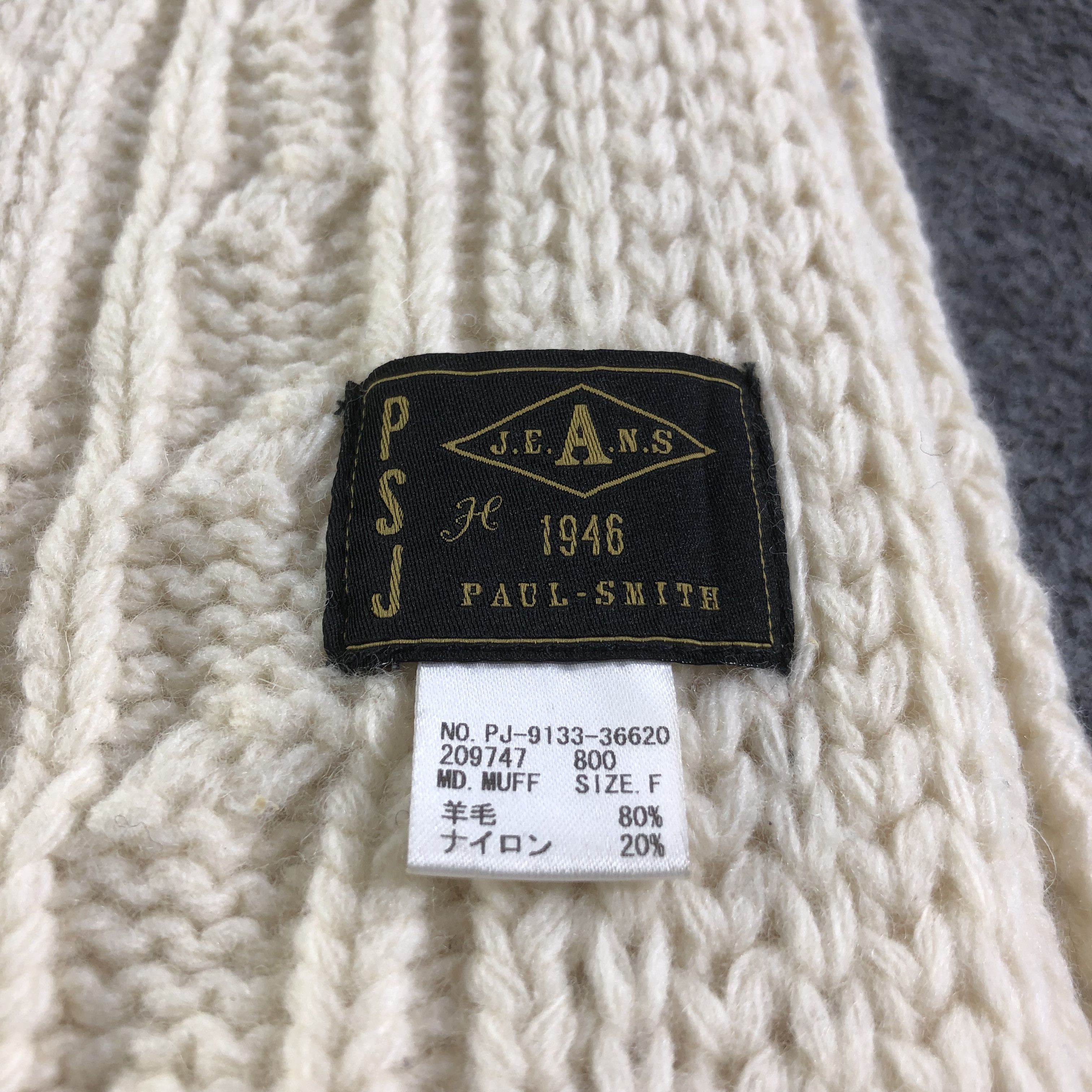 Paul Smith Paul Smith Cable Knit Wool Scarf Muffler V1829 Size ONE SIZE - 4 Thumbnail