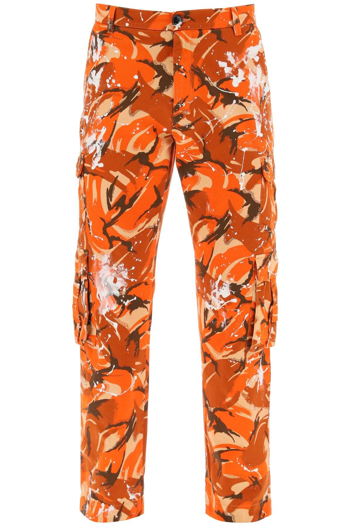 image of Martine Rose Camouflage Cargo Pants in Arancio, Men's (Size 32)