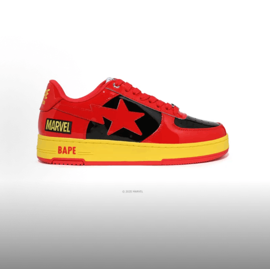 Bape × Marvel Comics BAPE × Fantastic Four Patent Leather Low-Top Casual Sneakers Size US 10 / EU 43 - 1 Thumbnail