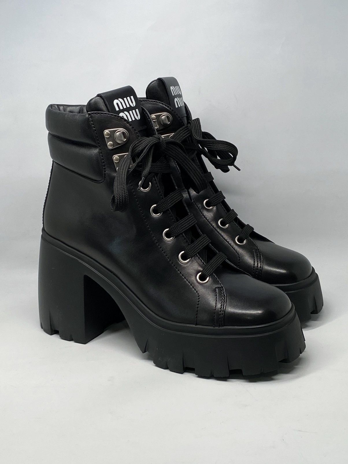 Miu Miu Miu Miu Block Heel Platform Combat Boots size 41 Size US 11 / IT 41 - 6 Thumbnail