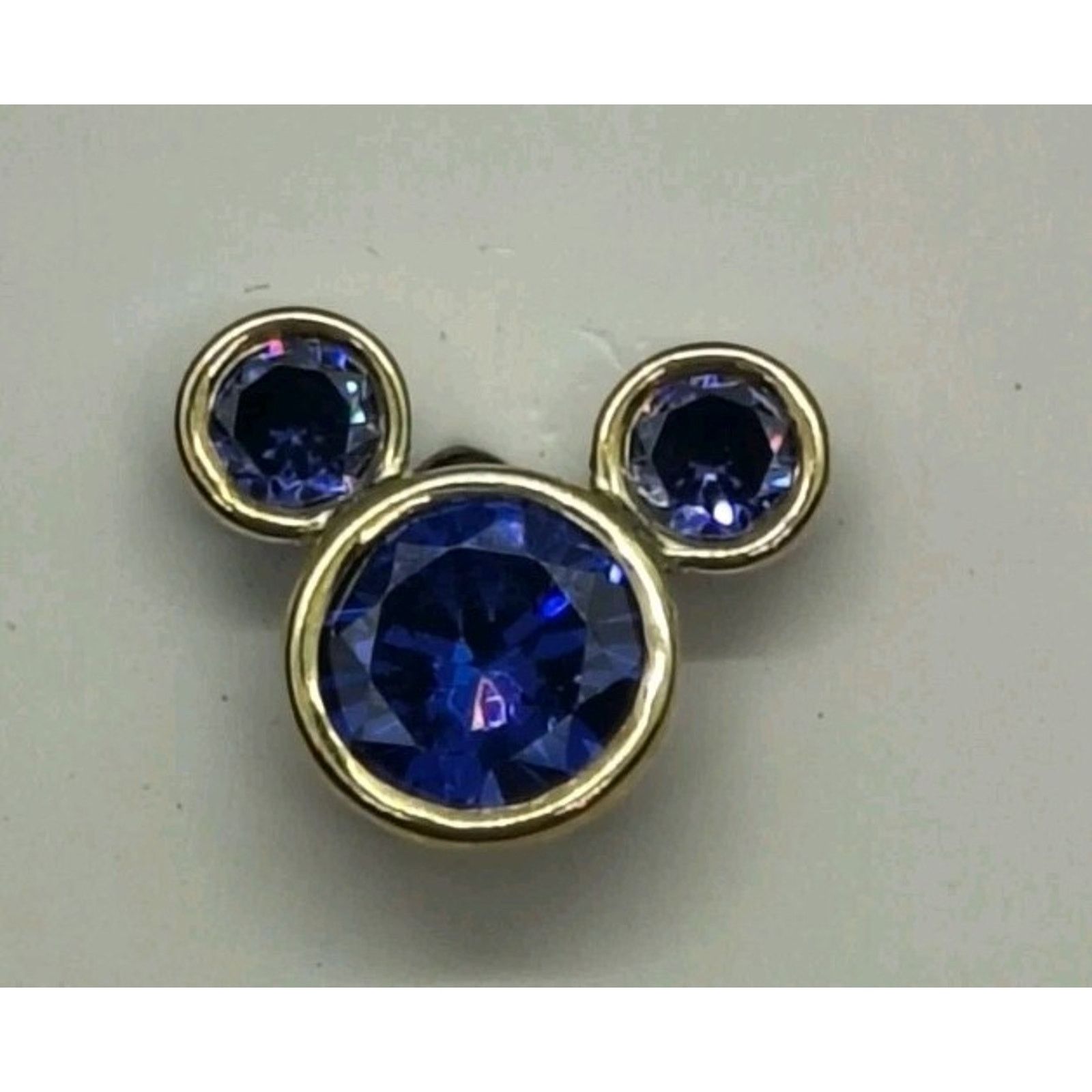 Disney Disney 10KT Gold Mickey Mouse Earrings Blue Cubic Zirconia Size ONE SIZE - 3 Thumbnail
