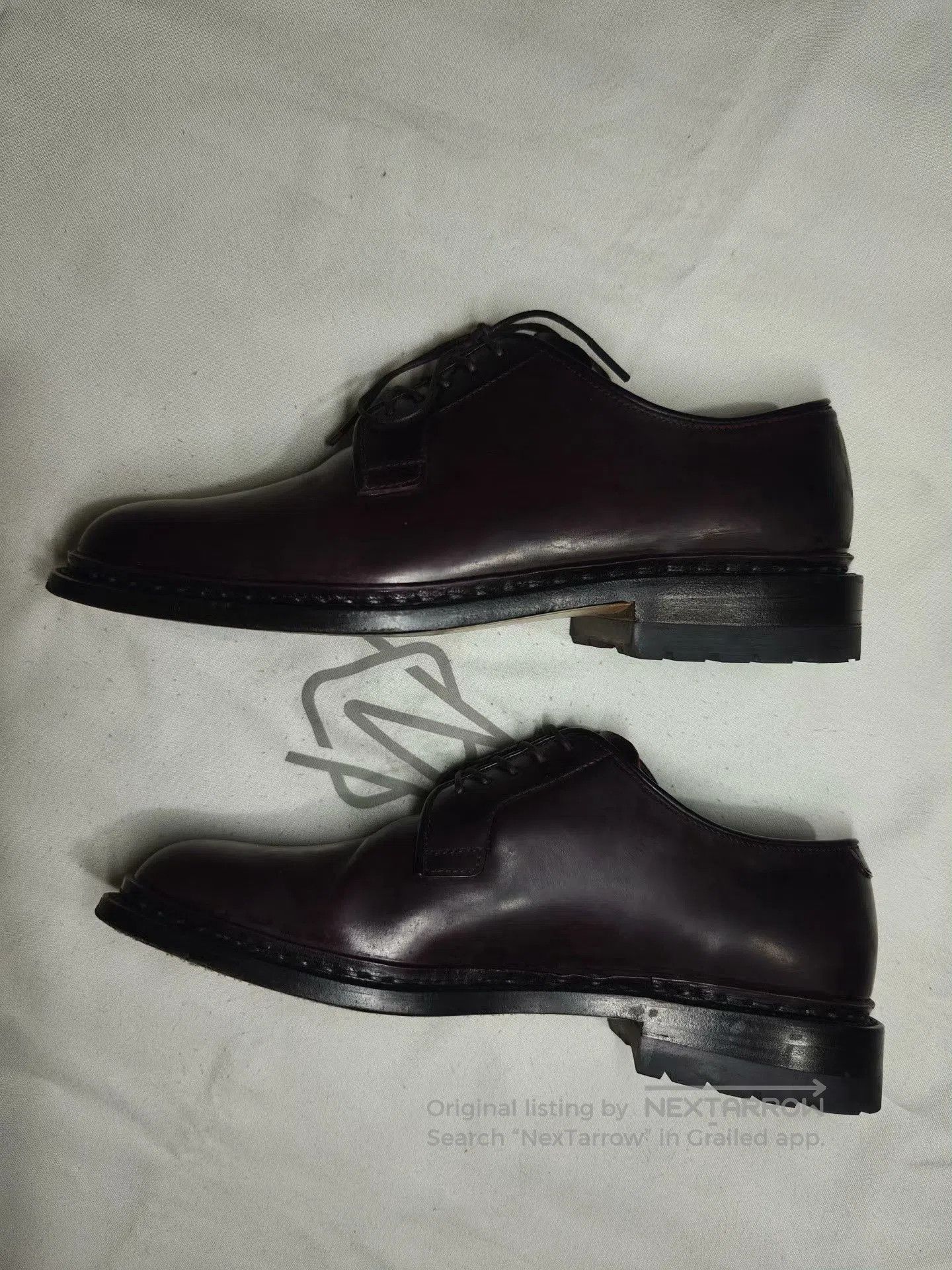 Vintage Men's Horsebutt Leather Derby Shoes. Size US 6.5 / EU 39-40 - 5 Thumbnail