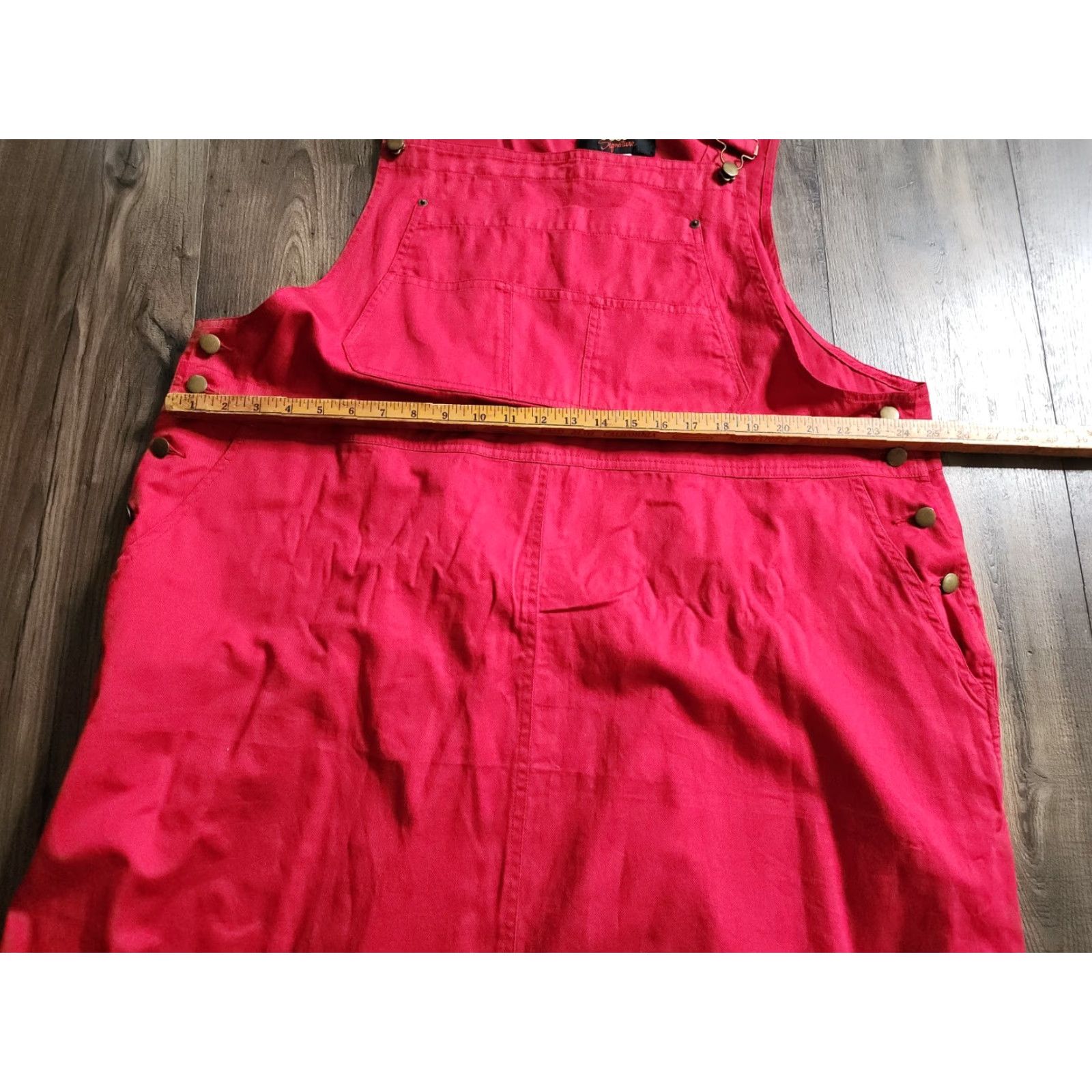 Vintage VINTAGE Sasson Plus 24W Signature Bib Overalls Jumper Cotton Teacher Dress Red Size 4XL / US 24-26 - 7 Thumbnail