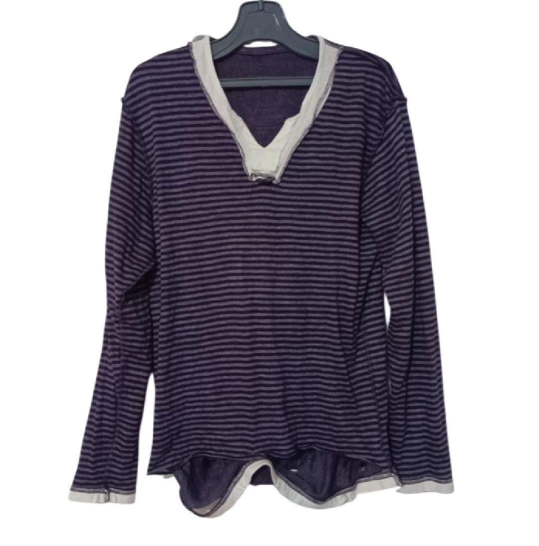 Japanese Brand CRAZY STRIPED DISTRESSED DOUBLE LAYER LONG SLEEVE LGB STYLE Size US L / EU 52-54 / 3 - 1 Thumbnail