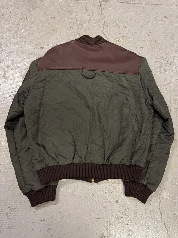 Dolce & Gabbana × Vintage AW2001 Dolce & Gabbana Quilted Olive Hybrid Leather Bomber Jacket Size US L / EU 52-54 / 3 - 4 Thumbnail
