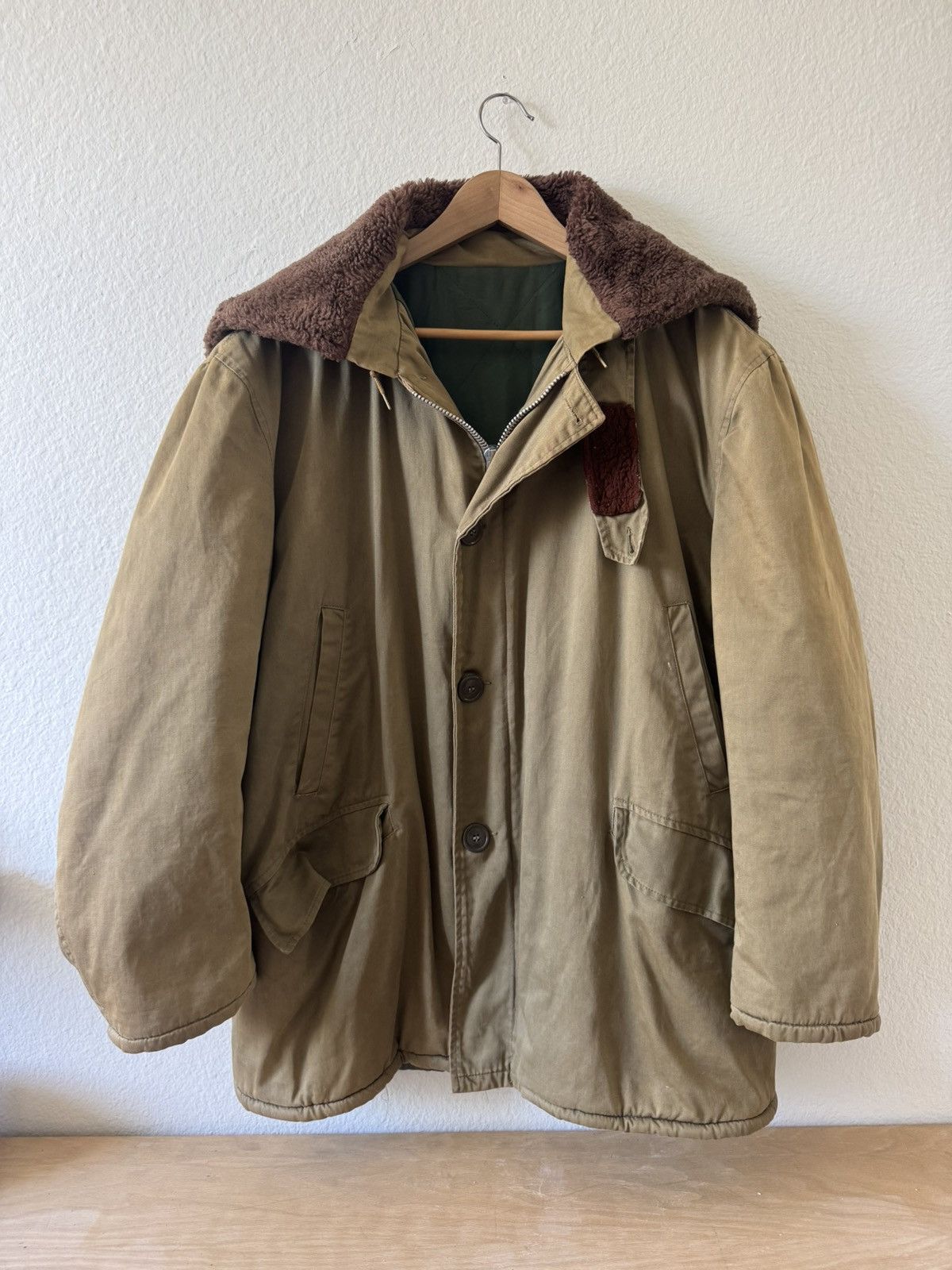 Vintage Vintage Military-Style Parka with Sherpa Hood – Olive Green Size US L / EU 52-54 / 3 - 7 Thumbnail