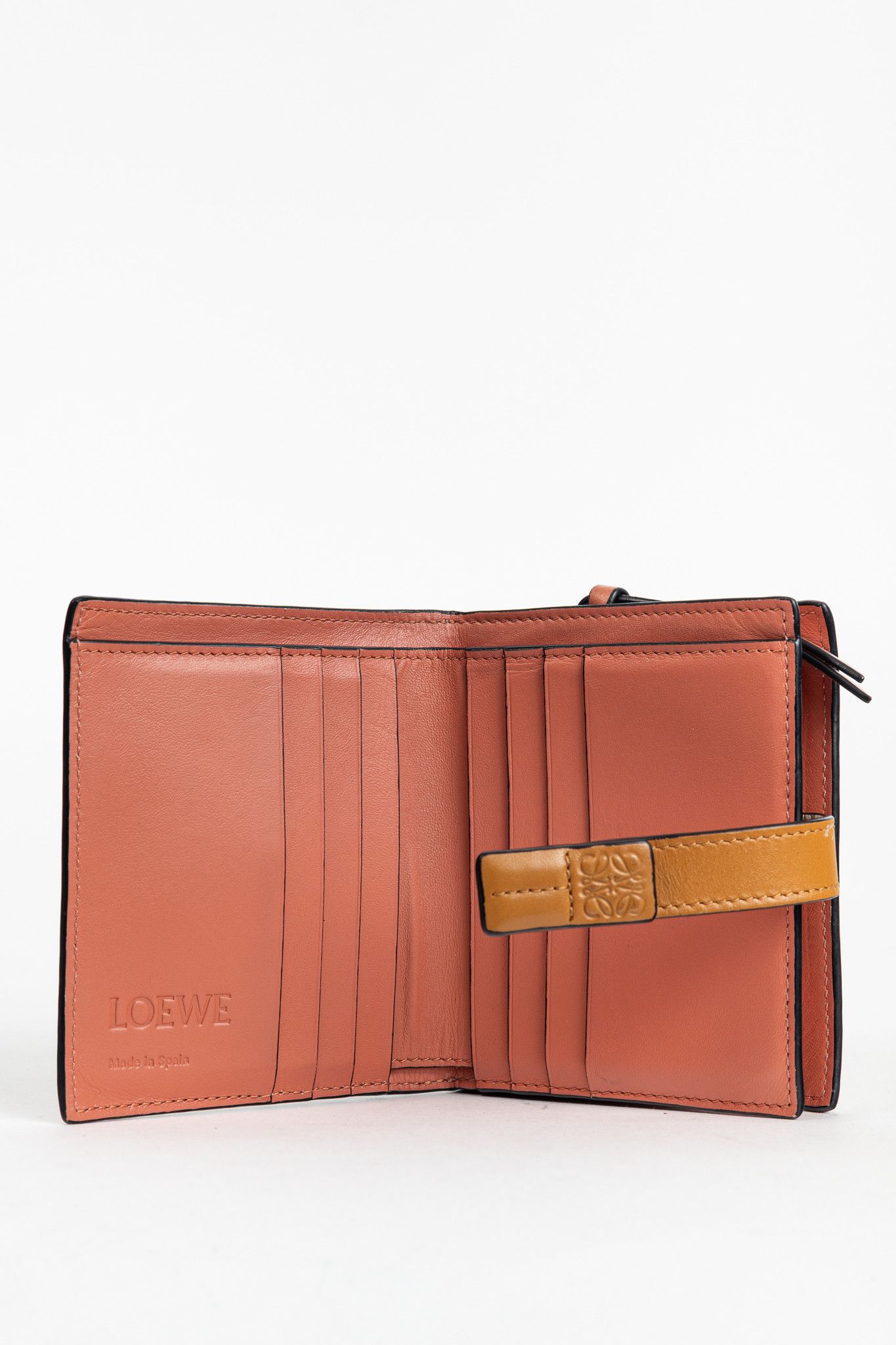 Loewe Loewe Light Oat & Honey Leather Compact Bifold Wallet Size ONE SIZE - 7 Thumbnail