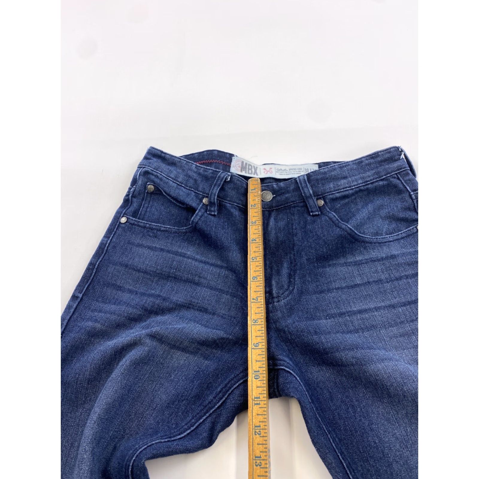 Denime MBX Denim Jeans Men’s 30x30 Blue Straight Jeans Men Dark Denim 30 in 30 in MBX Mens Blue Jeans Size US 30 / EU 46 - 3 Thumbnail