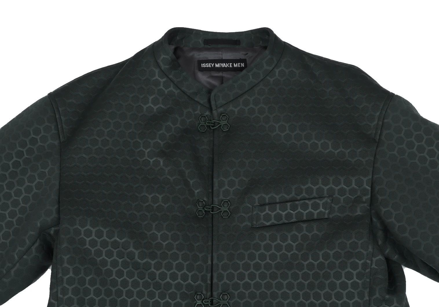 Issey Miyake Hexagon Embossed Hook Jacket in Deep Green Size US M / EU 48-50 / 2 - 2 Thumbnail