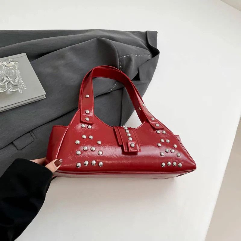 Leather × Vintage 2025 Red Luxury Leather Bag Size ONE SIZE - 3 Thumbnail