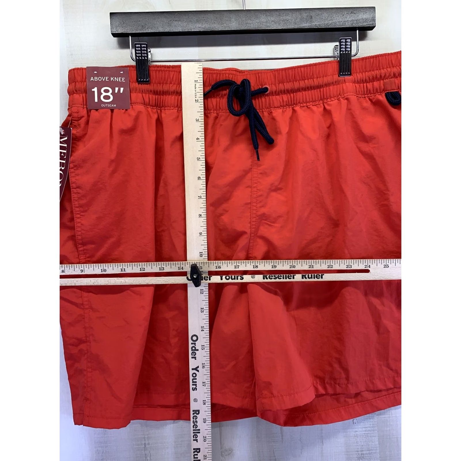 Merona Merona Board Shorts Mens Red 18” Outseam XL Above The Knee NWT-7068 Size US 36 / EU 52 - 3 Thumbnail