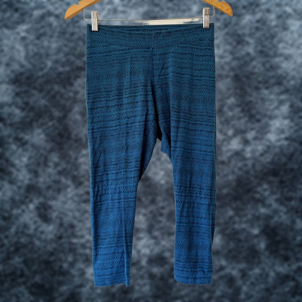 Toad&Co Toad&Co Blue Print Cropped Activewear Yoga Pants Leggings XS Women Size 26" / US 2 / IT 38 - 1 Thumbnail