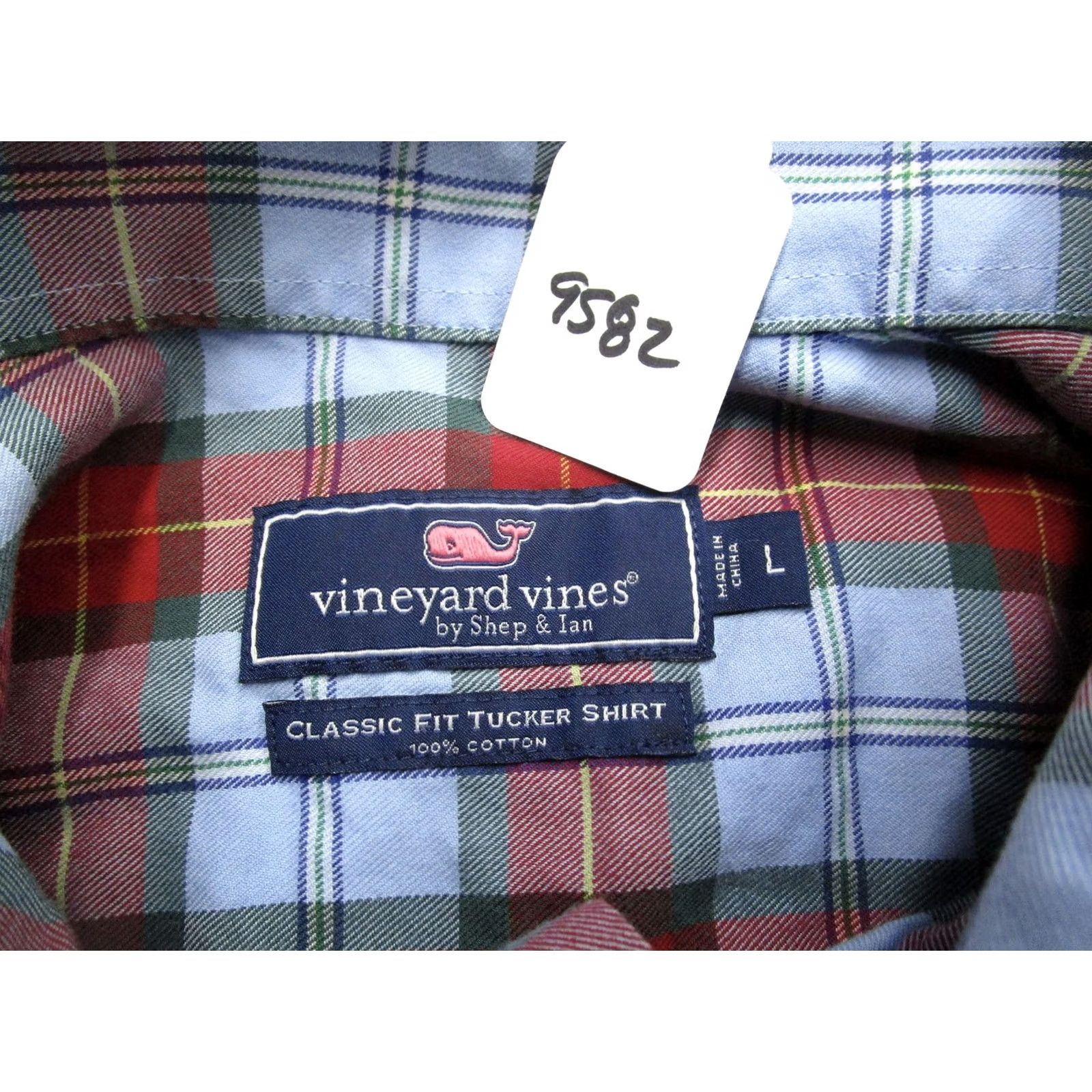 Vineyard Vines VINEYARD VINES Shirt Mens Large Blue Red Plaid Tucker Button-Down Classic Fit Size US L / EU 52-54 / 3 - 7 Thumbnail