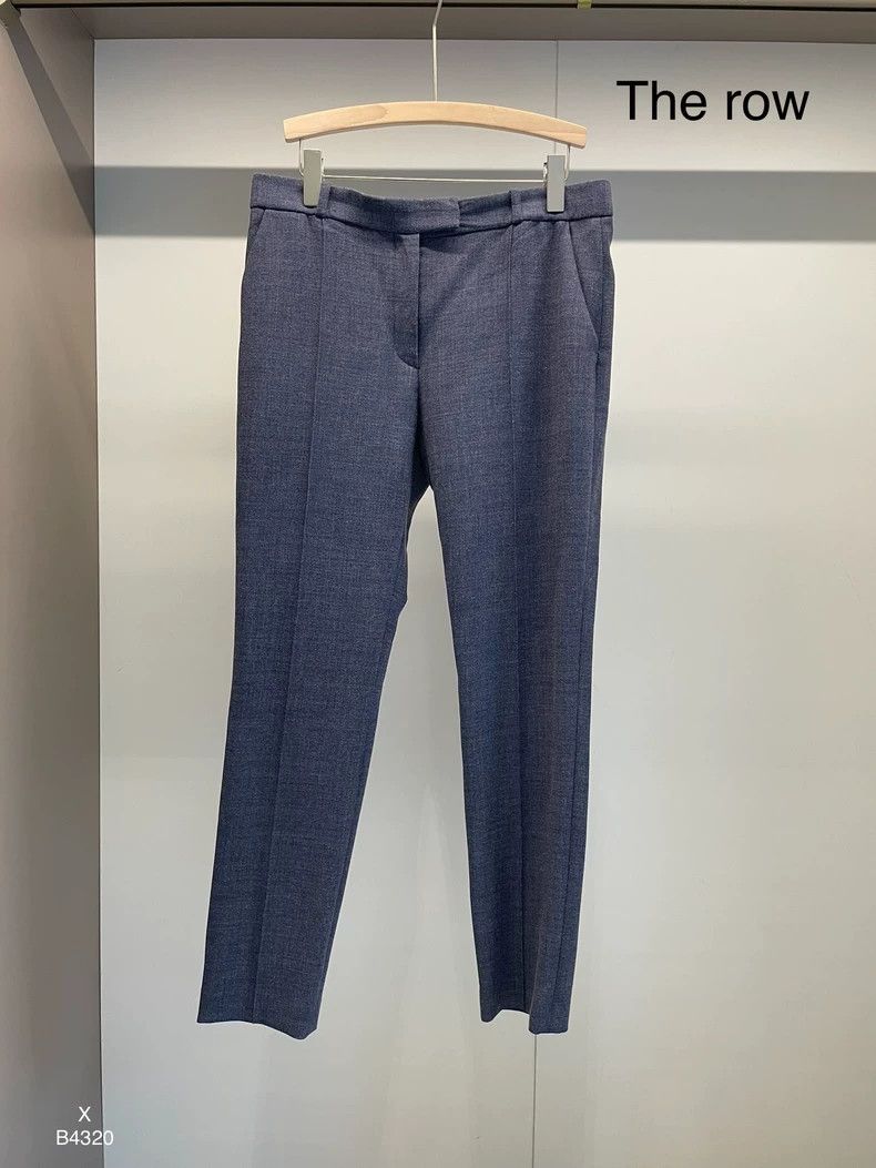 The Row The Row Blue Gray Wool Cotton Trousers - dmc Size US 26 / EU 42 - 1 Thumbnail
