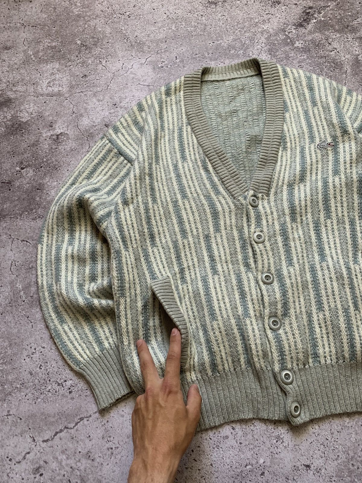 Japanese Brand × Lacoste × Vintage Rare LACOSTE Mohair Cardigan Made in Spain Size US M / EU 48-50 / 2 - 5 Thumbnail